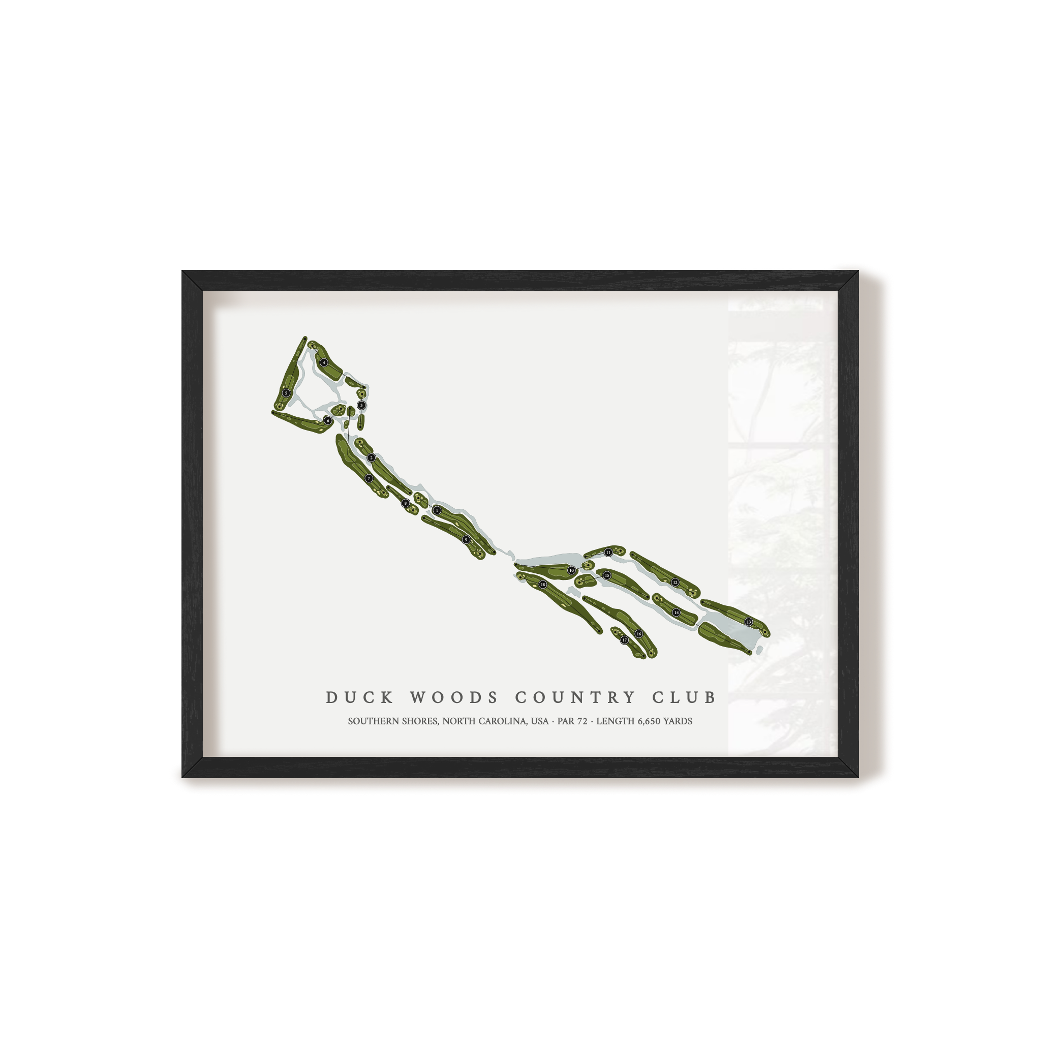 Duck Woods Country Club | Golf Course Map | Black Frame 