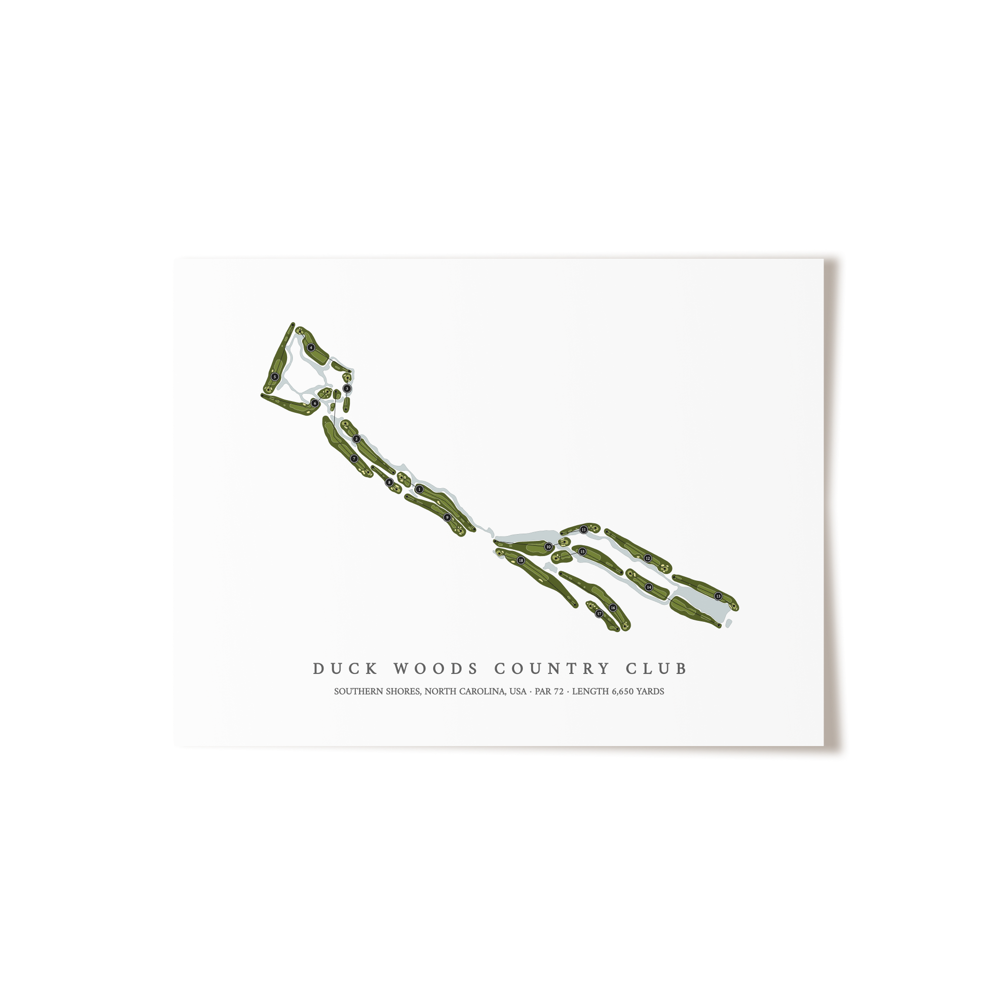 Duck Woods Country Club | Golf Course Map | Unframed 