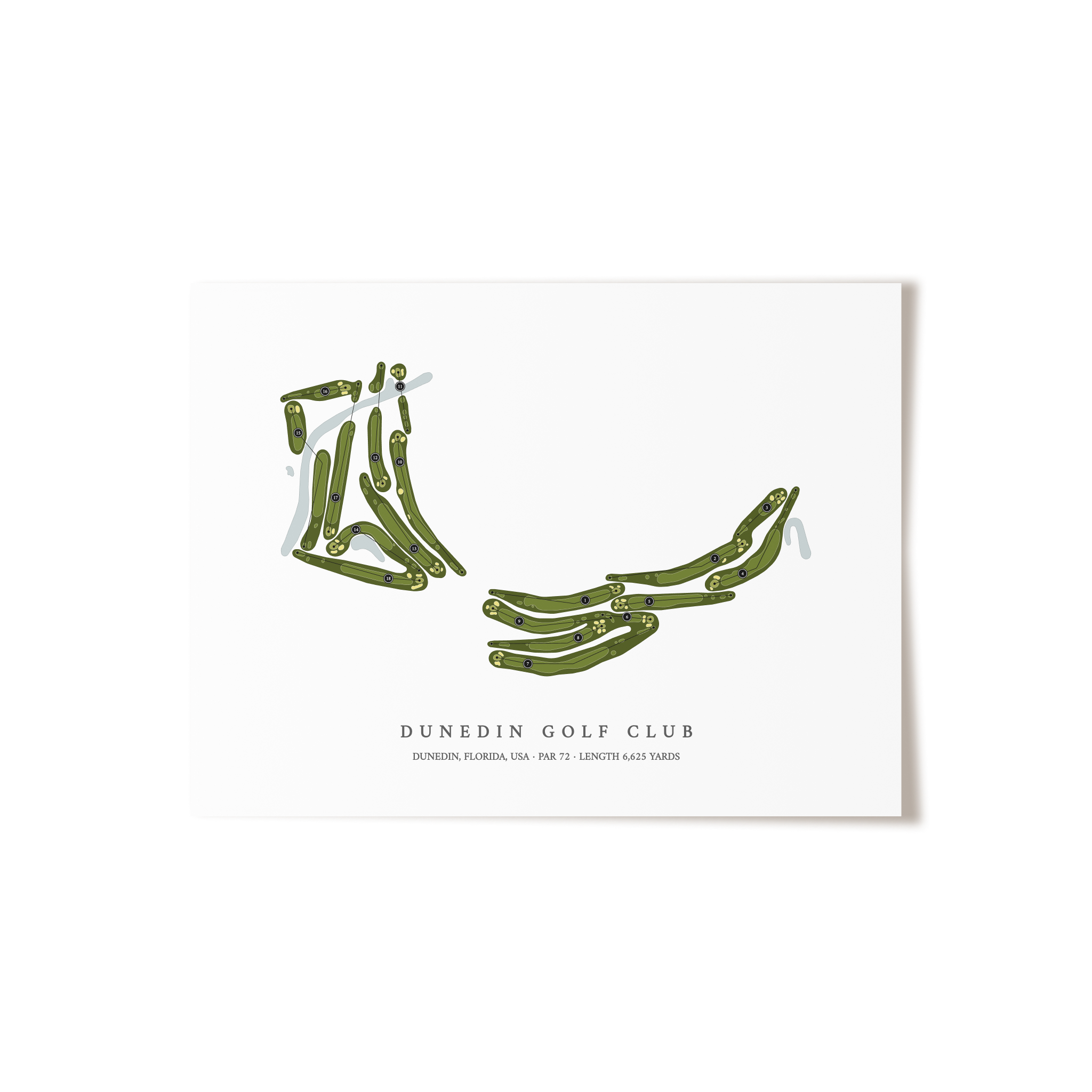 Dunedin Golf Club | Golf Course Map | Unframed 
