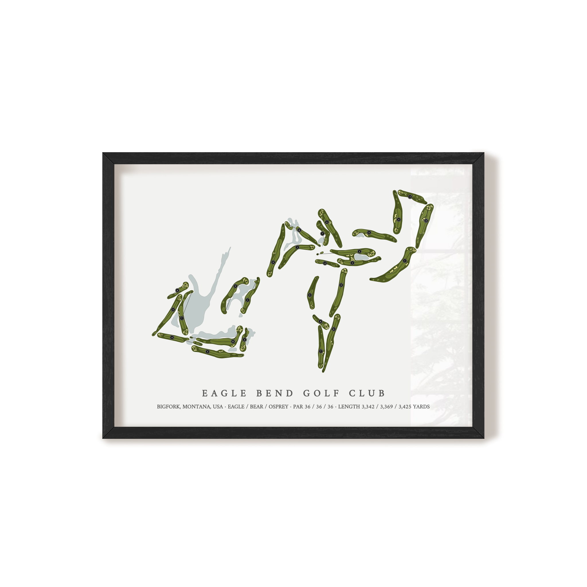 Eagle Bend Golf Club | Golf Course Map | Black Frame 