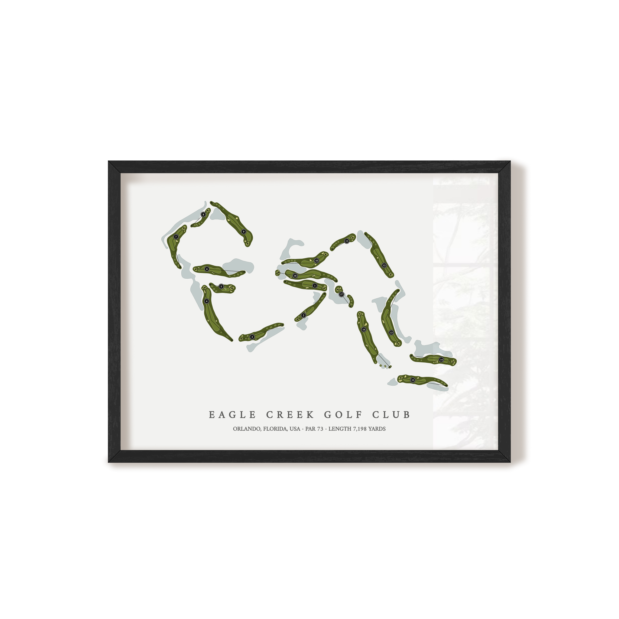 Eagle Creek Golf Club | Golf Course Map | Black Frame 