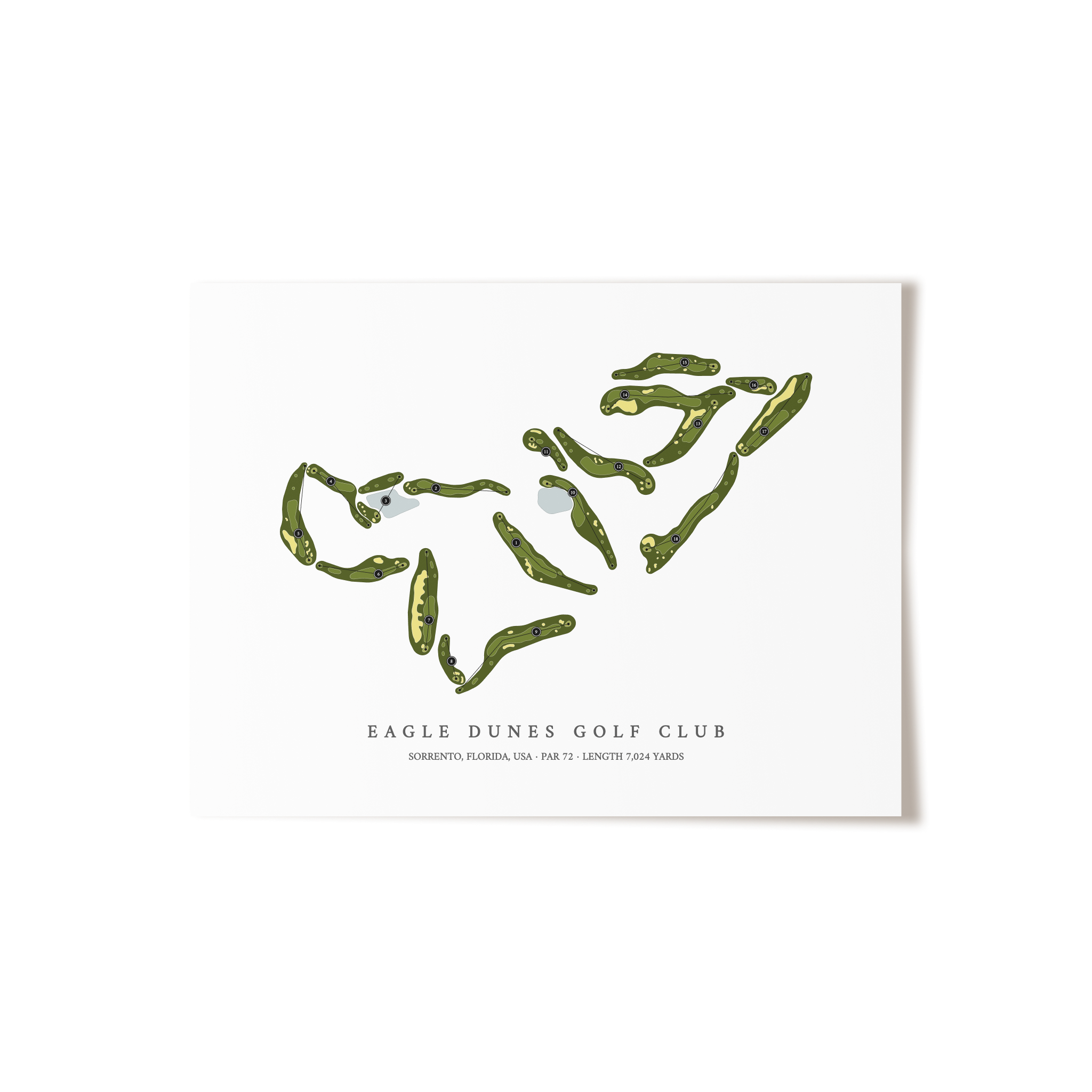 Eagle Dunes Golf Club | Golf Course Map | Unframed 