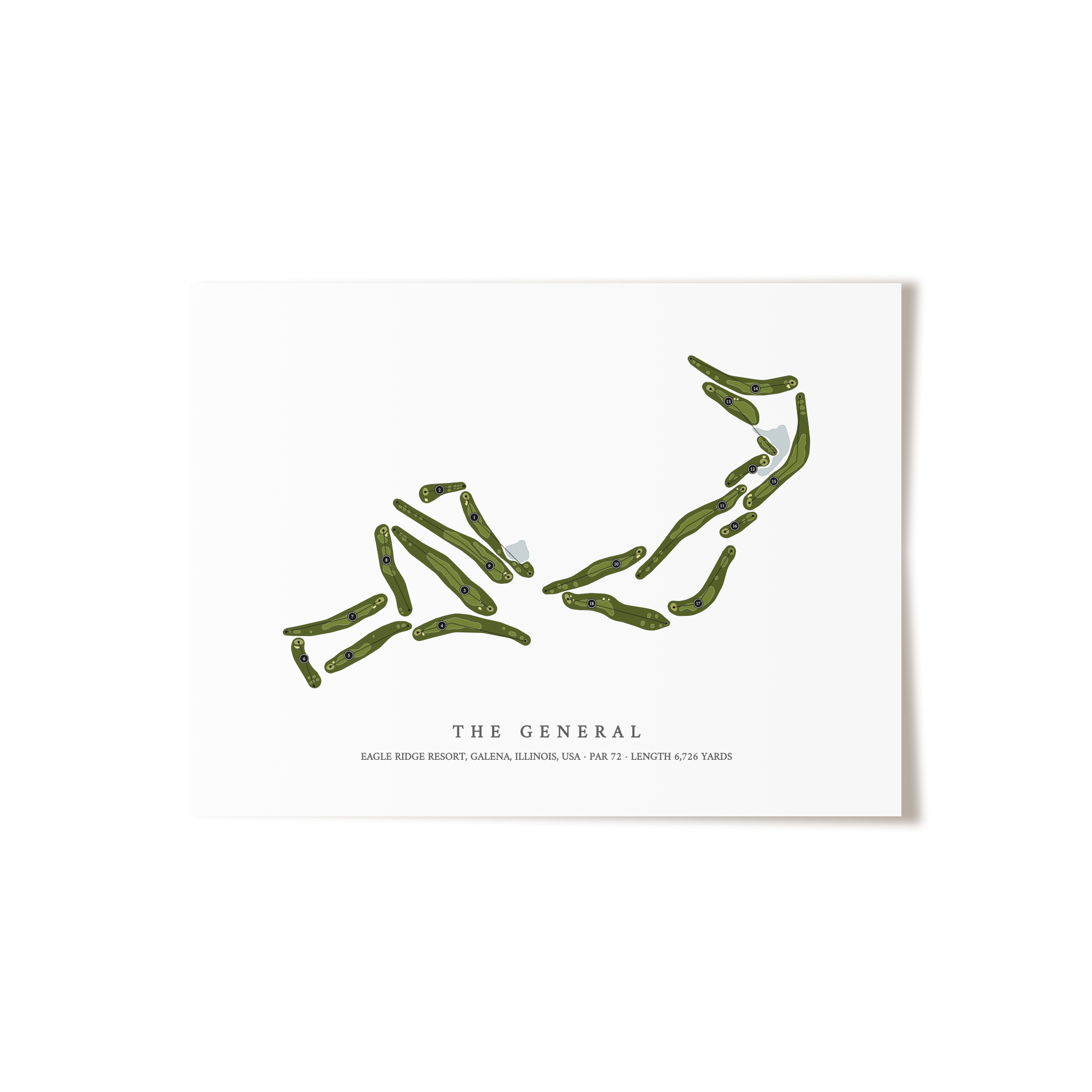 Eagle Ridge Resort - The General | Golf Course Map | Unframed 