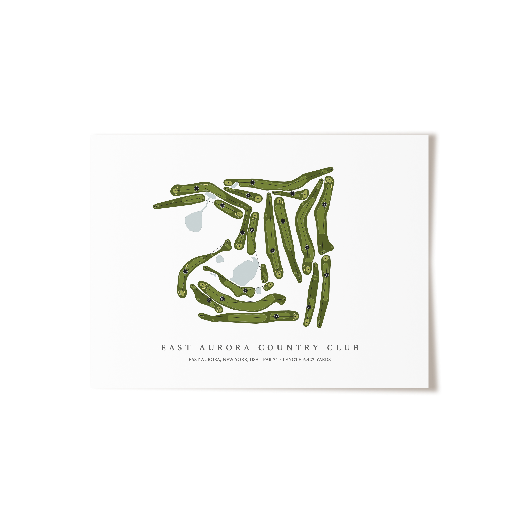 East Aurora Country Club | Golf Course Map | Unframed 