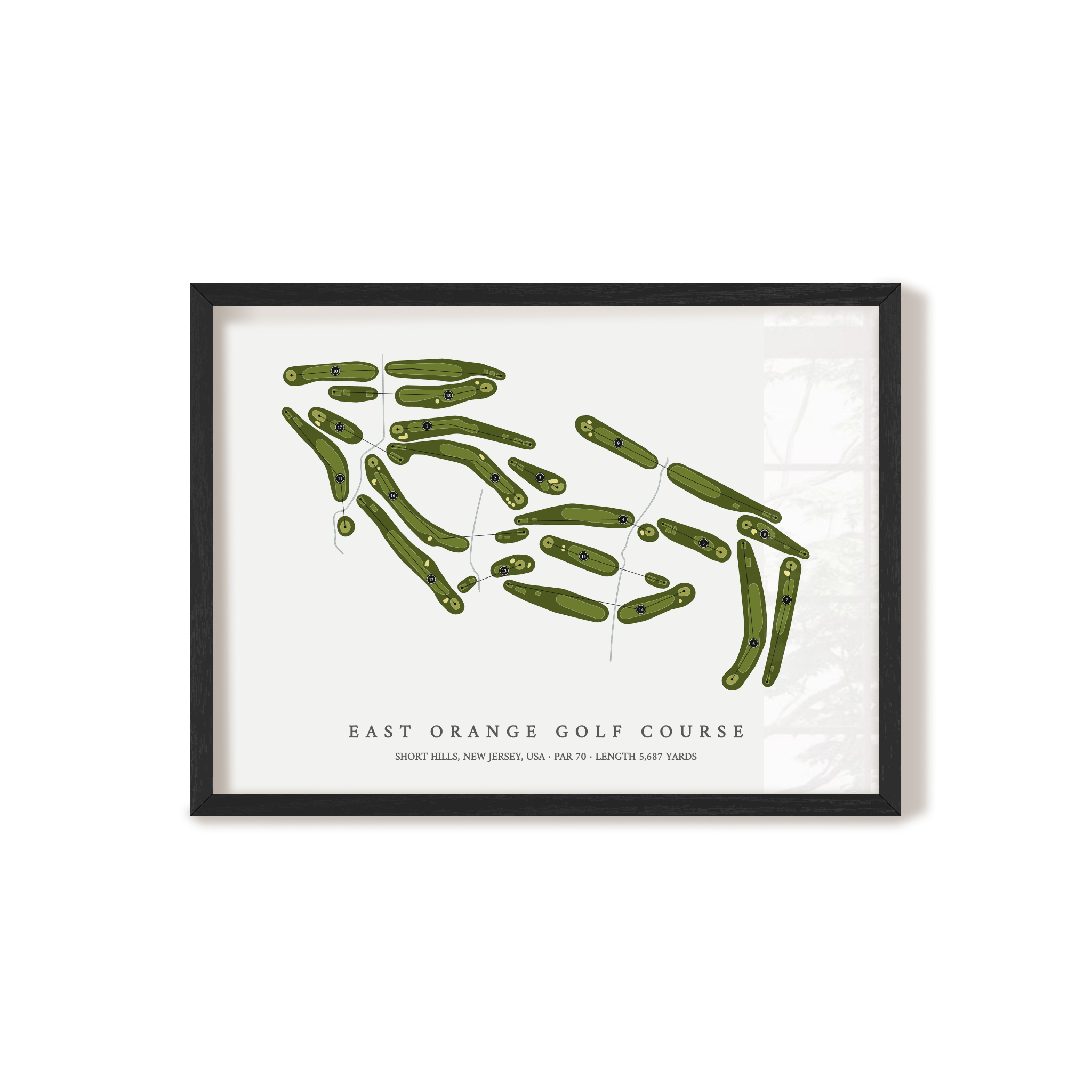 East Orange Golf Course | Golf Course Map | Black Frame 
