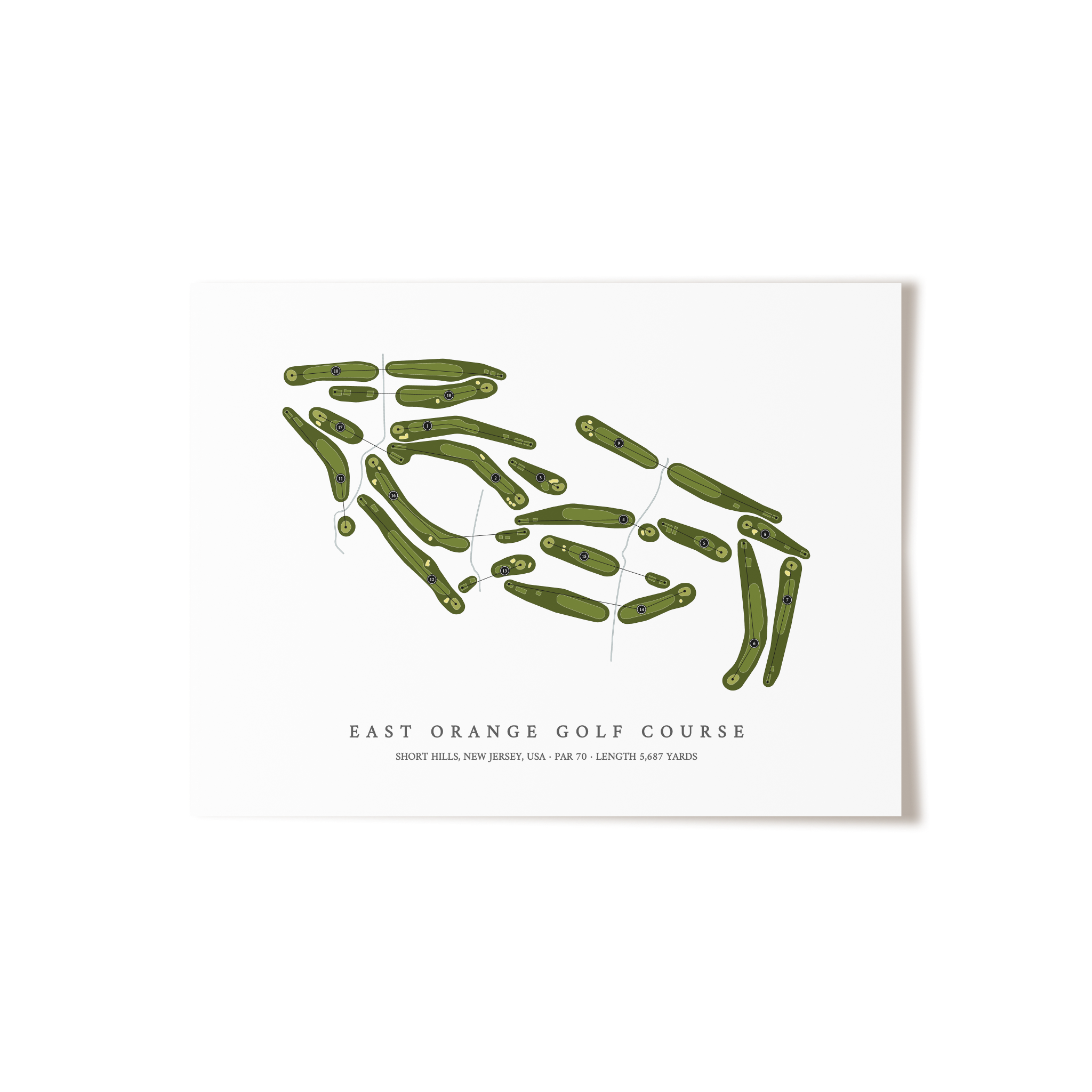 East Orange Golf Course | Golf Course Map | Unframed 