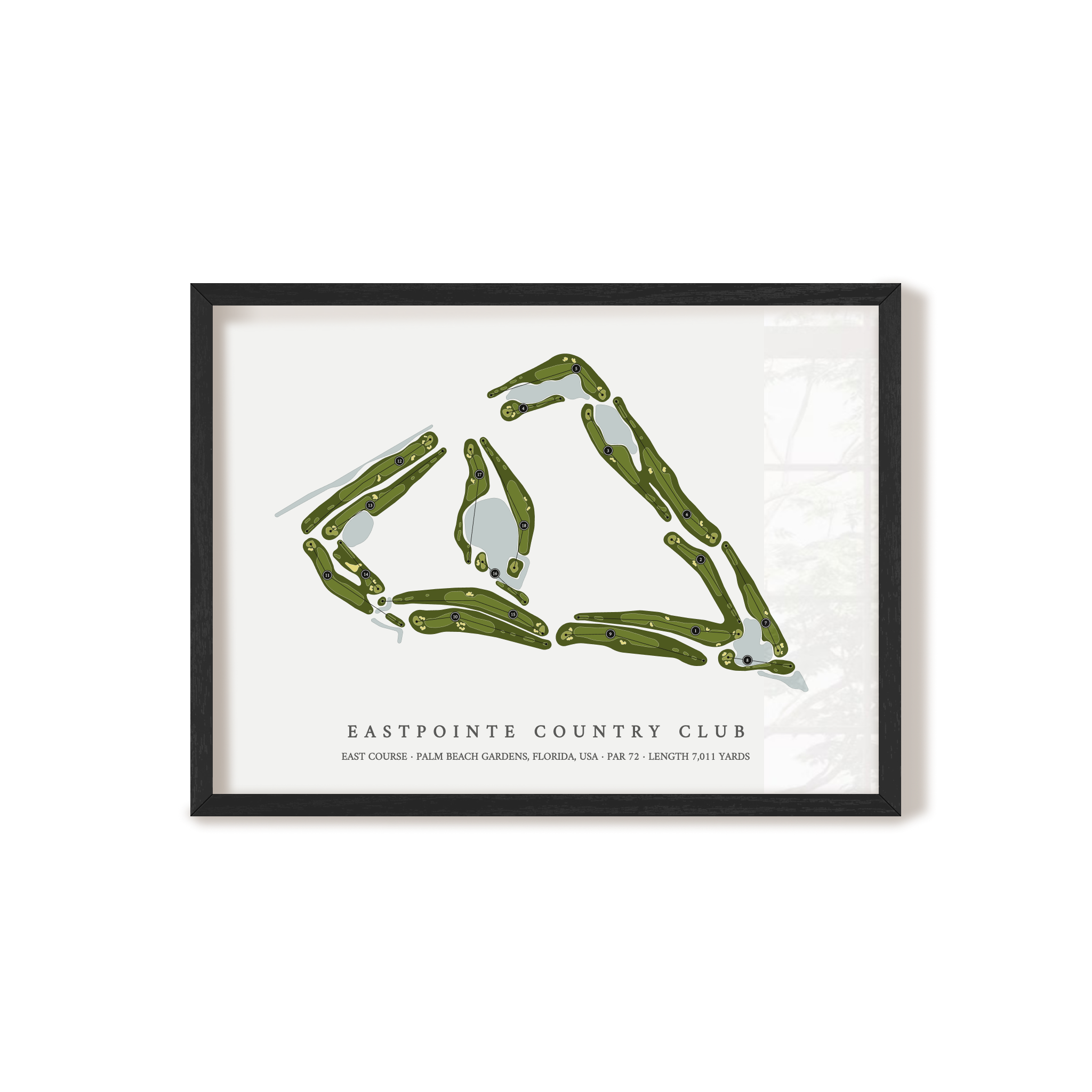 Eastpointe Country Club - East Course | Golf Course Map | Black Frame 