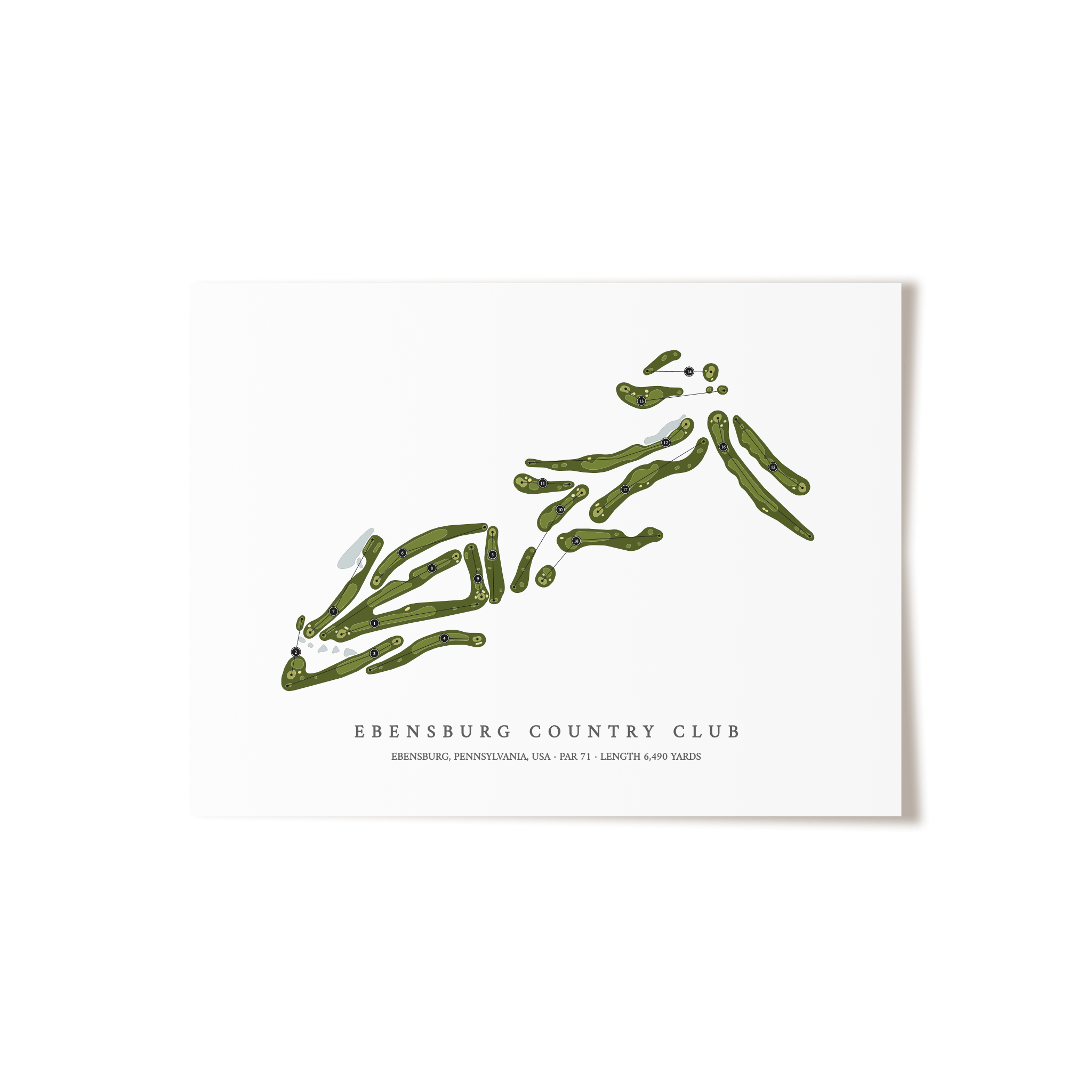 Ebensburg Country Club | Golf Course Map | Unframed 