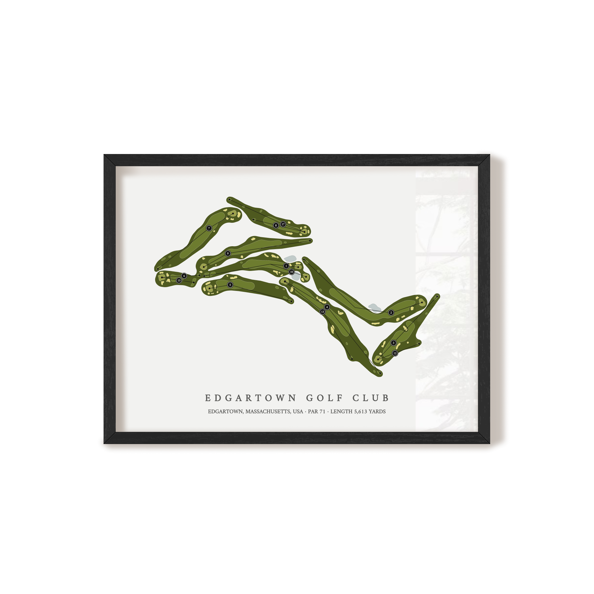 Edgartown Golf Club | Golf Course Map | Black Frame 