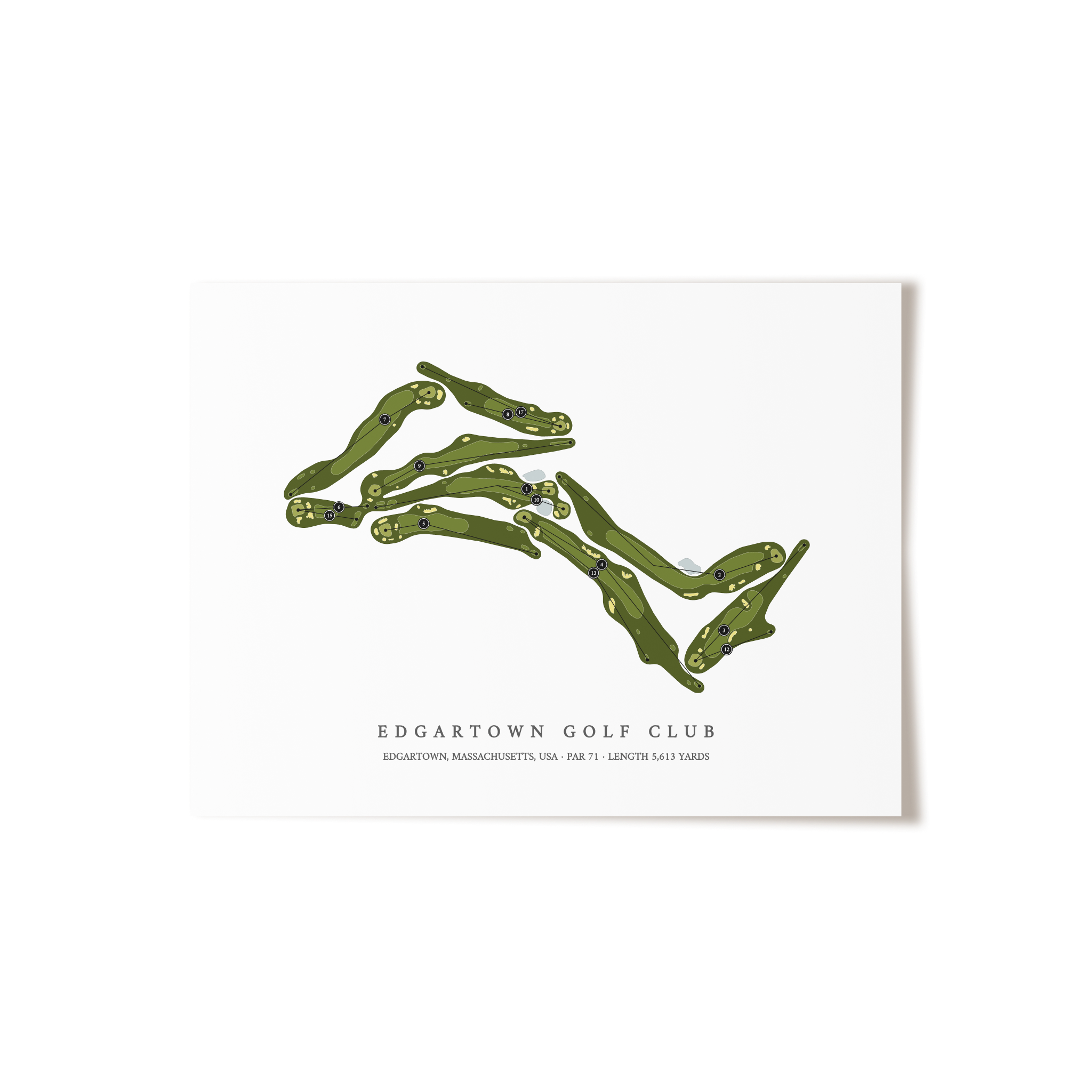 Edgartown Golf Club | Golf Course Map | Unframed 