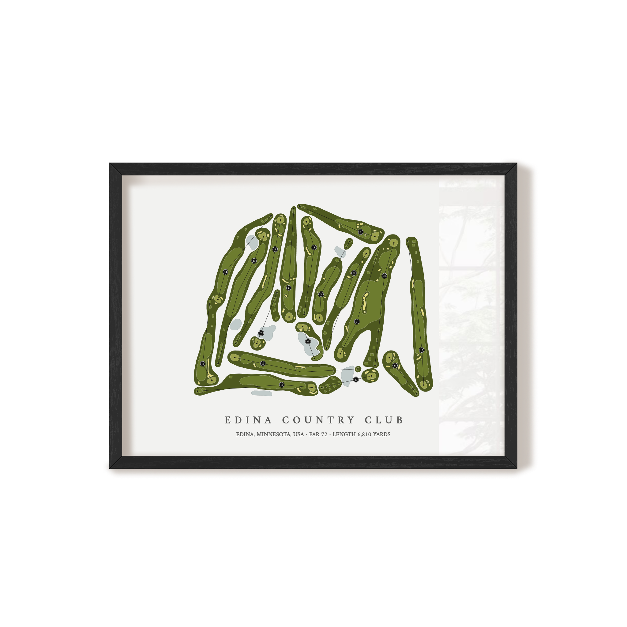 Edina Country Club | Golf Course Map | Black Frame 