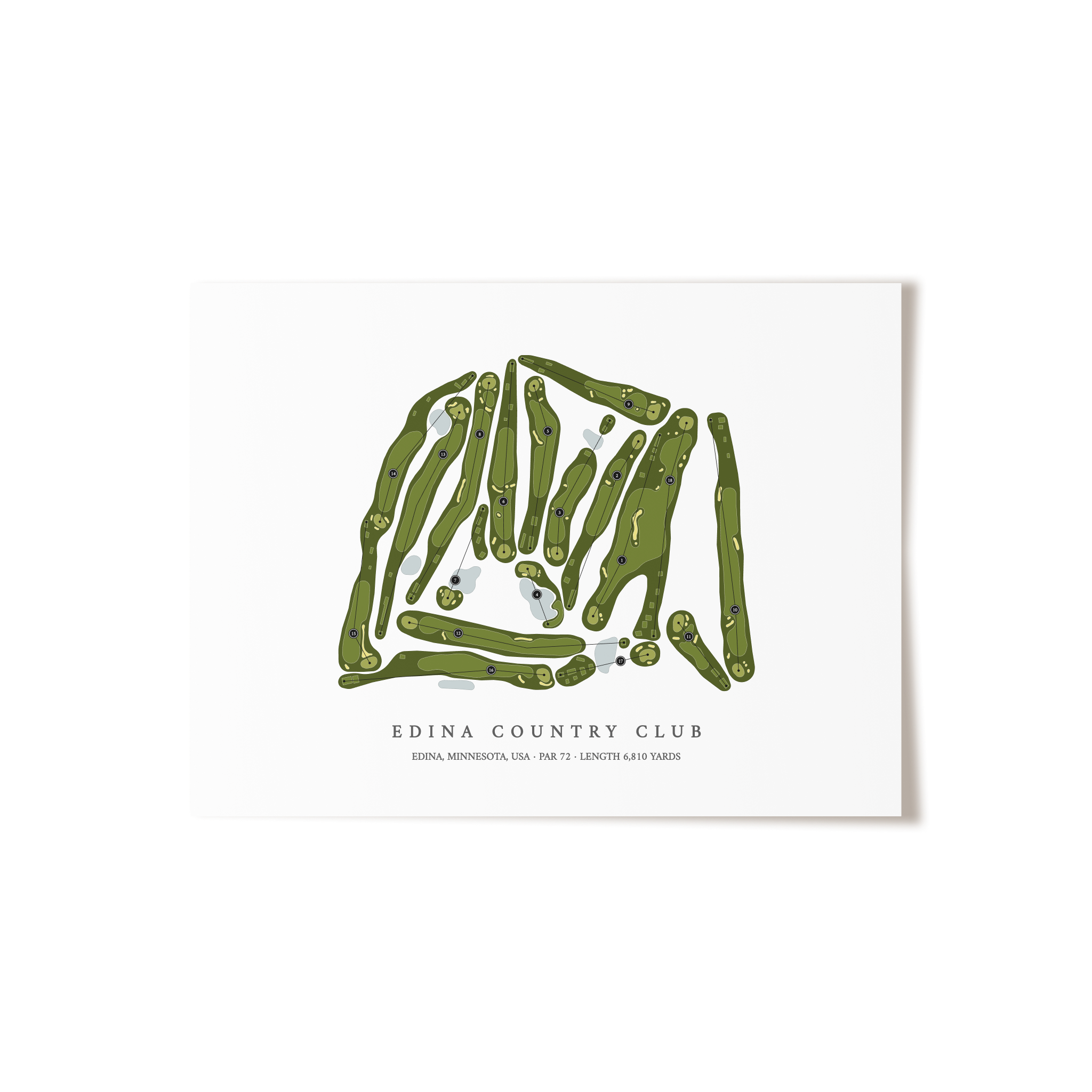 Edina Country Club | Golf Course Map | Unframed 