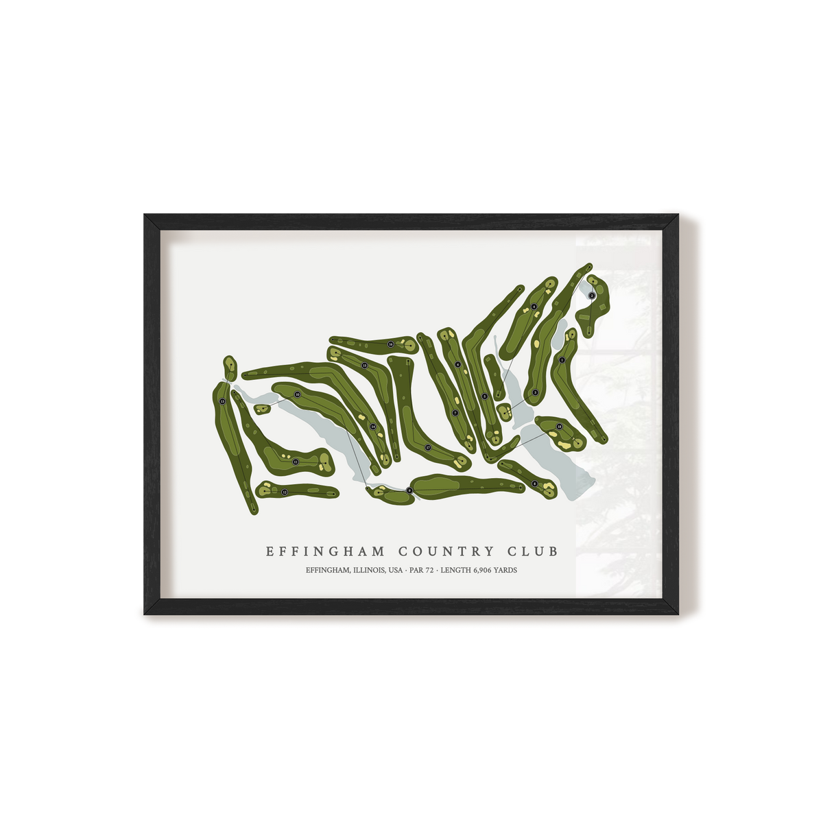 Effingham Country Club | Golf Course Map | Black Frame 