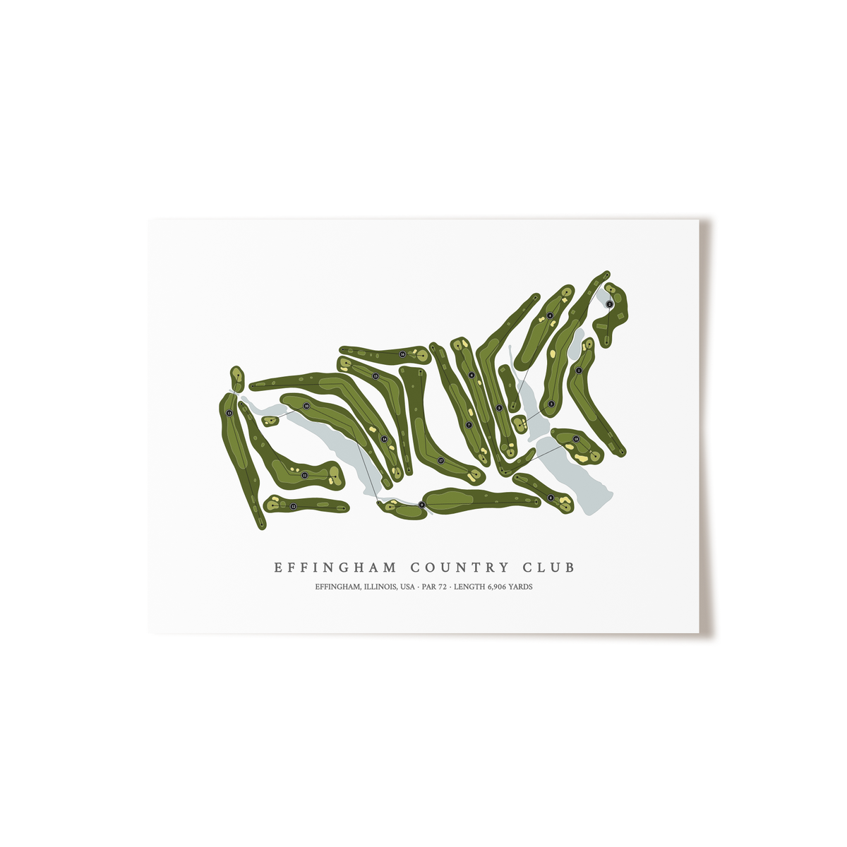 Effingham Country Club | Golf Course Map | Unframed 