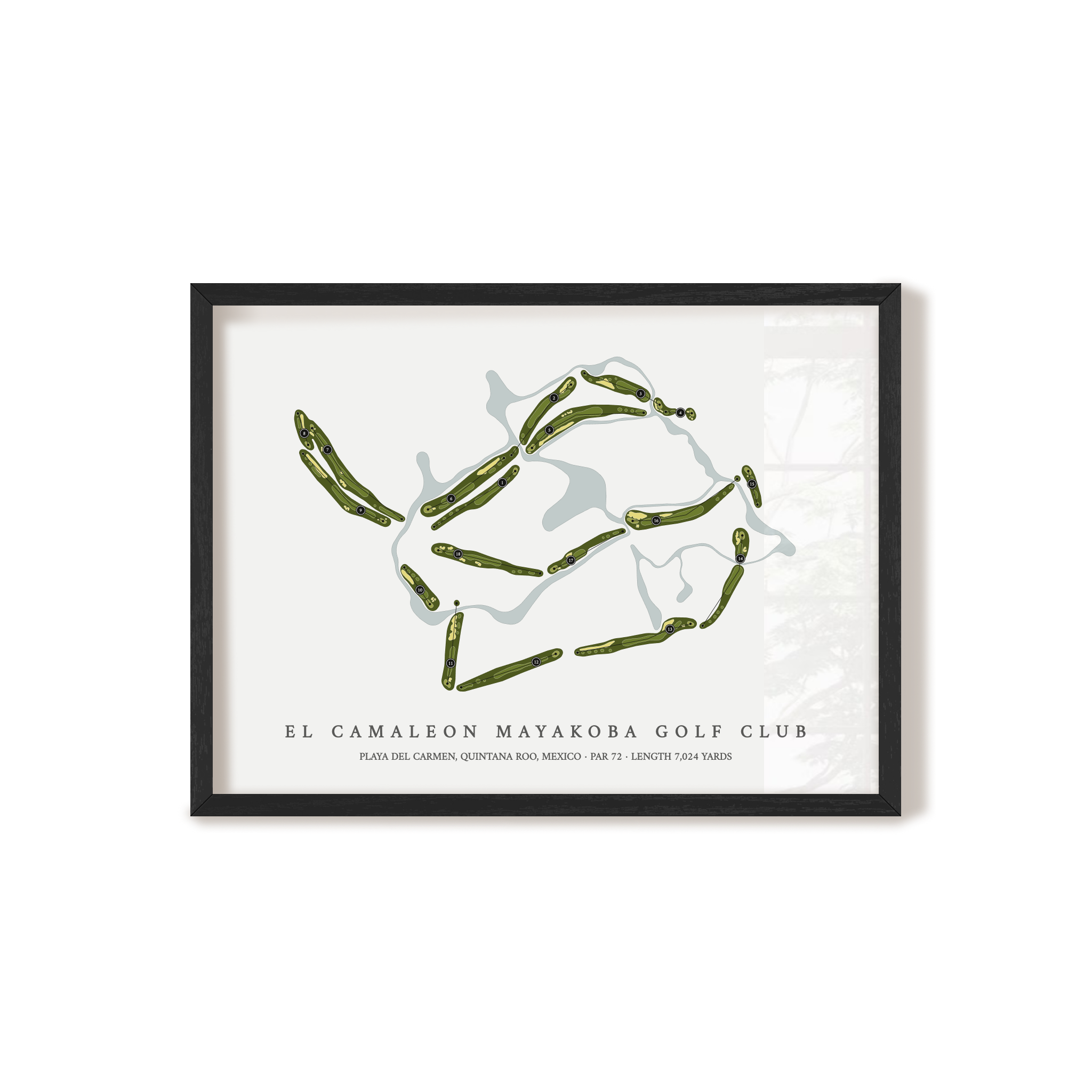 El Camaleon Mayakoba Golf Club | Golf Course Map | Black+Frame 