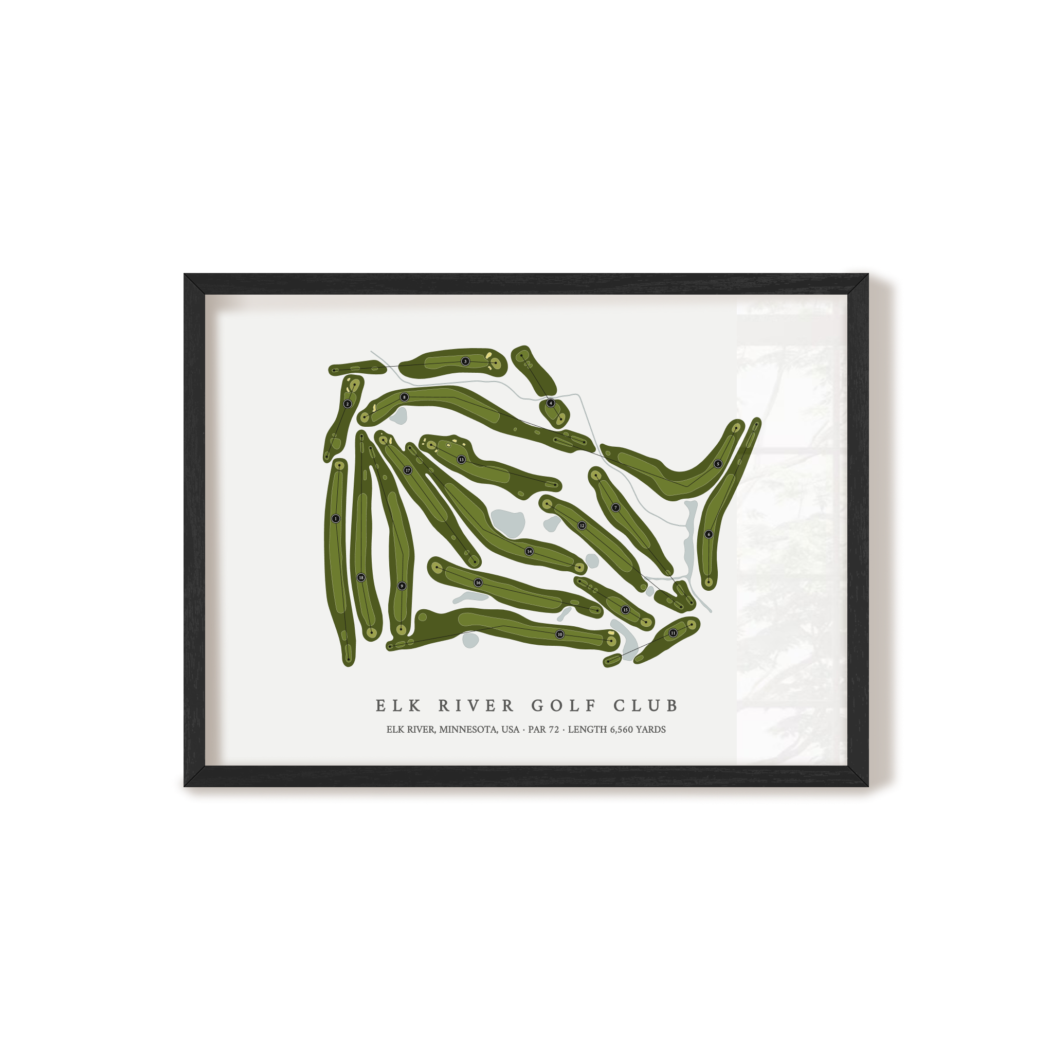 Elk River Golf Club | Golf Course Map | Black Frame 