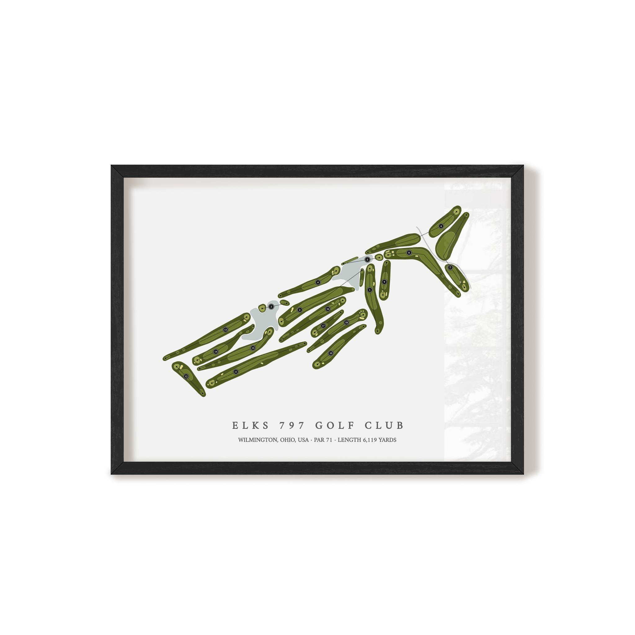 Elks 797 Golf Club | Golf Course Map | Black Frame 