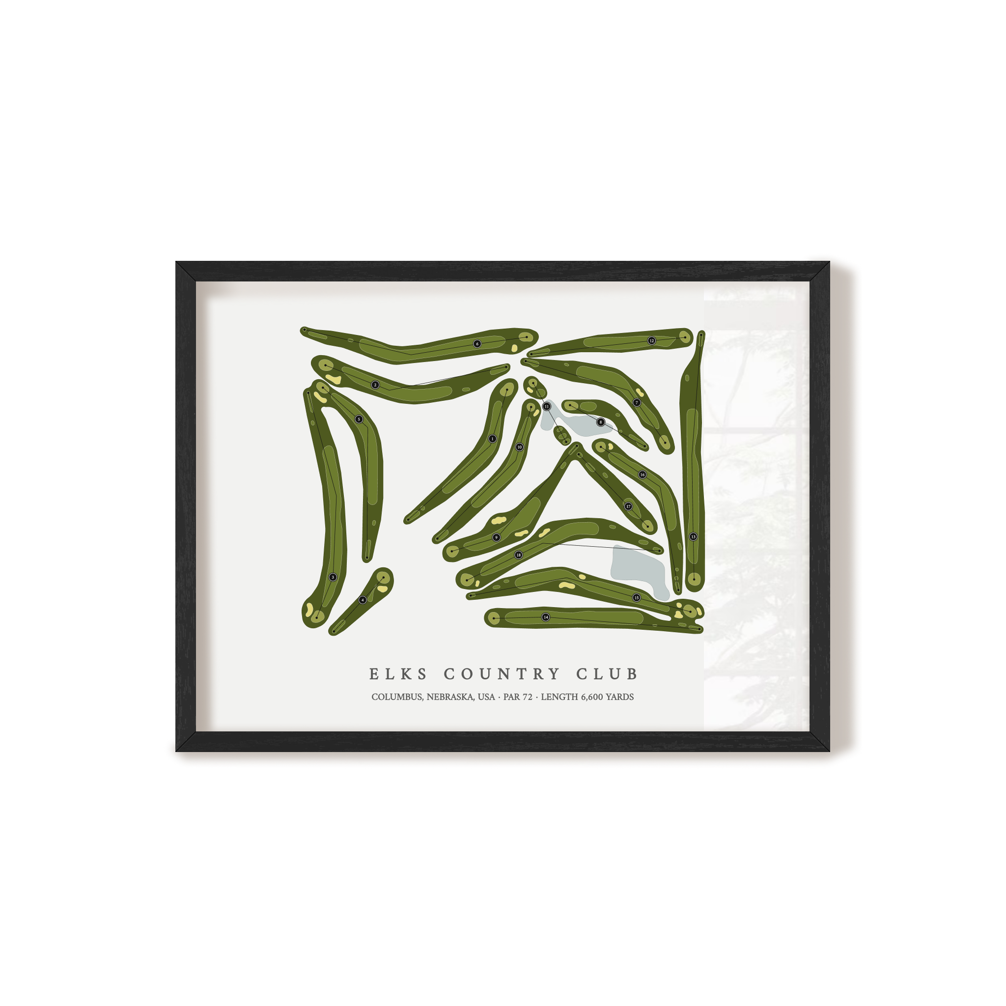 Elks Country Club | Golf Course Map | Black Frame 