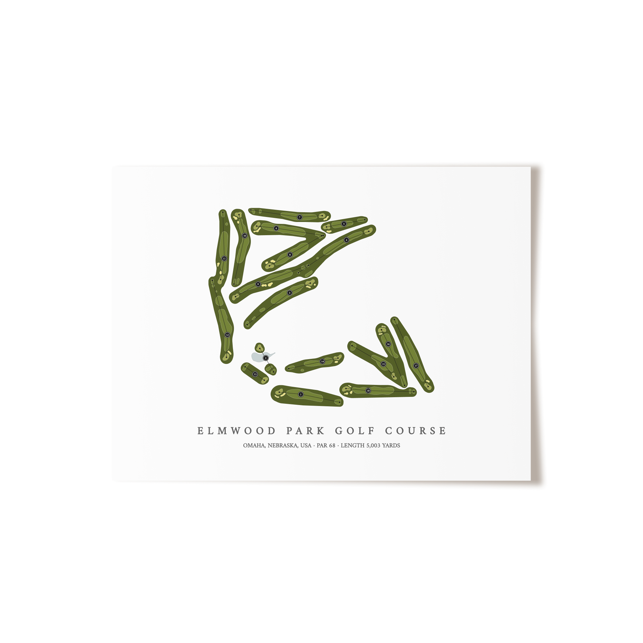 Elmwood Park Golf Course | Golf Course Print | Unframed