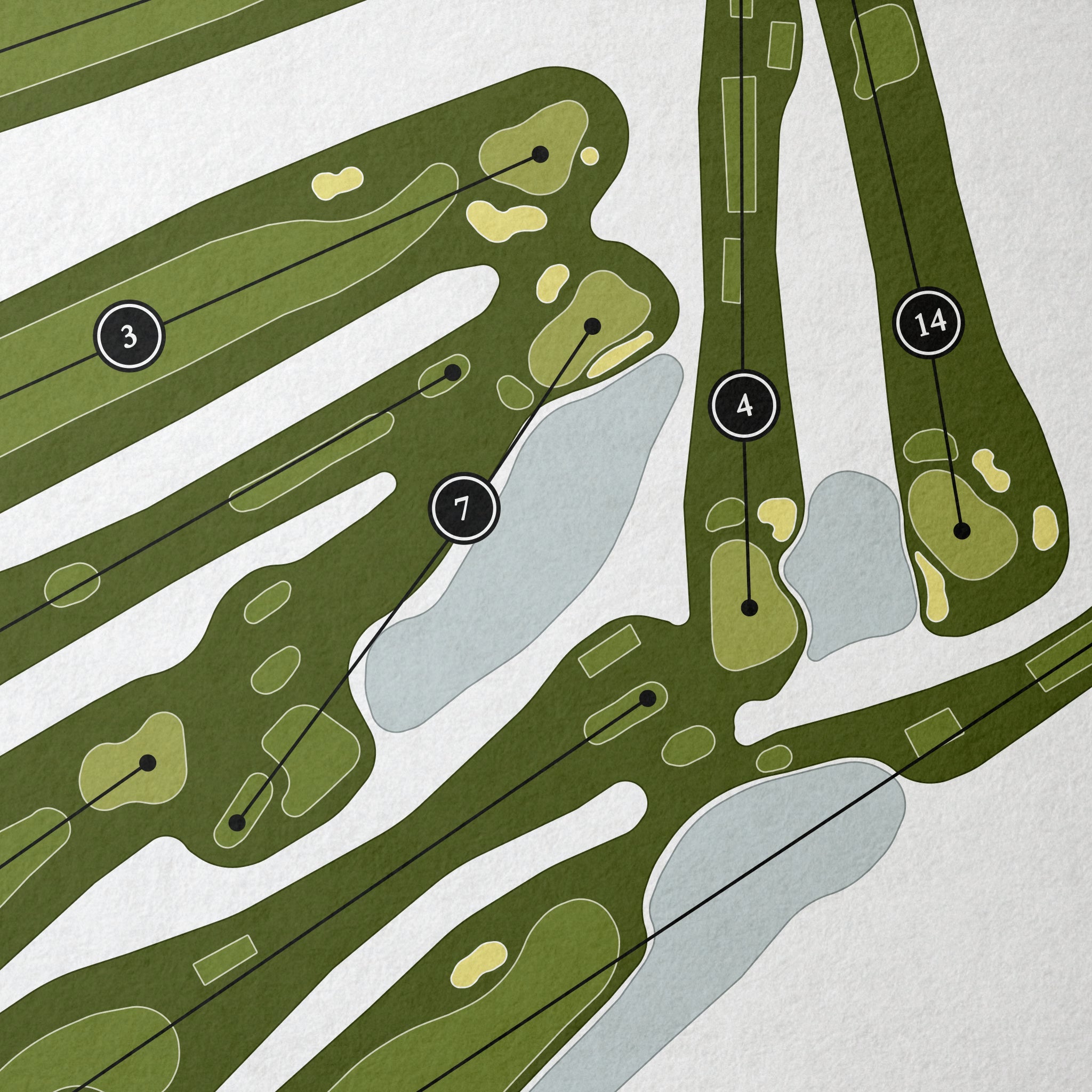 En-Joie Golf Course | Golf Course Print | Close Up 
