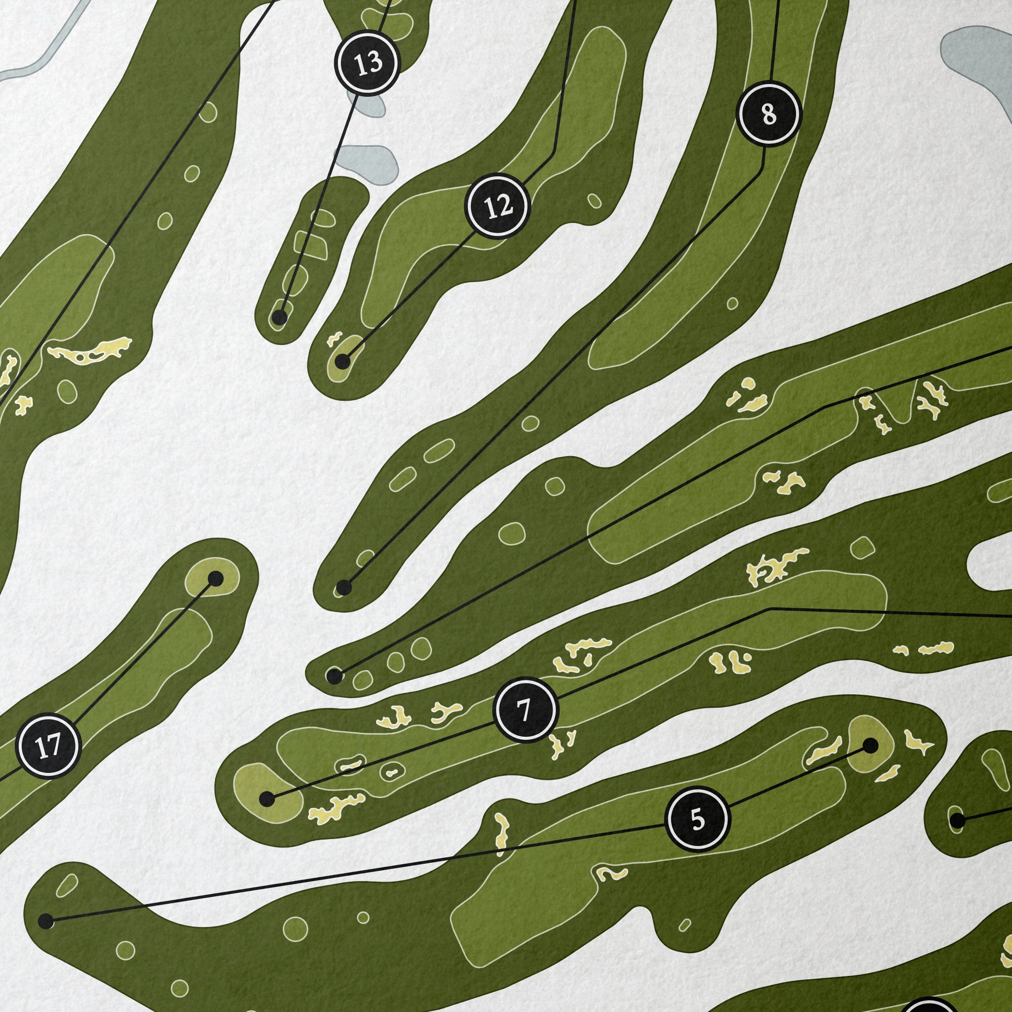 Erin Hills Golf Course | Golf Course Print | Close Up 