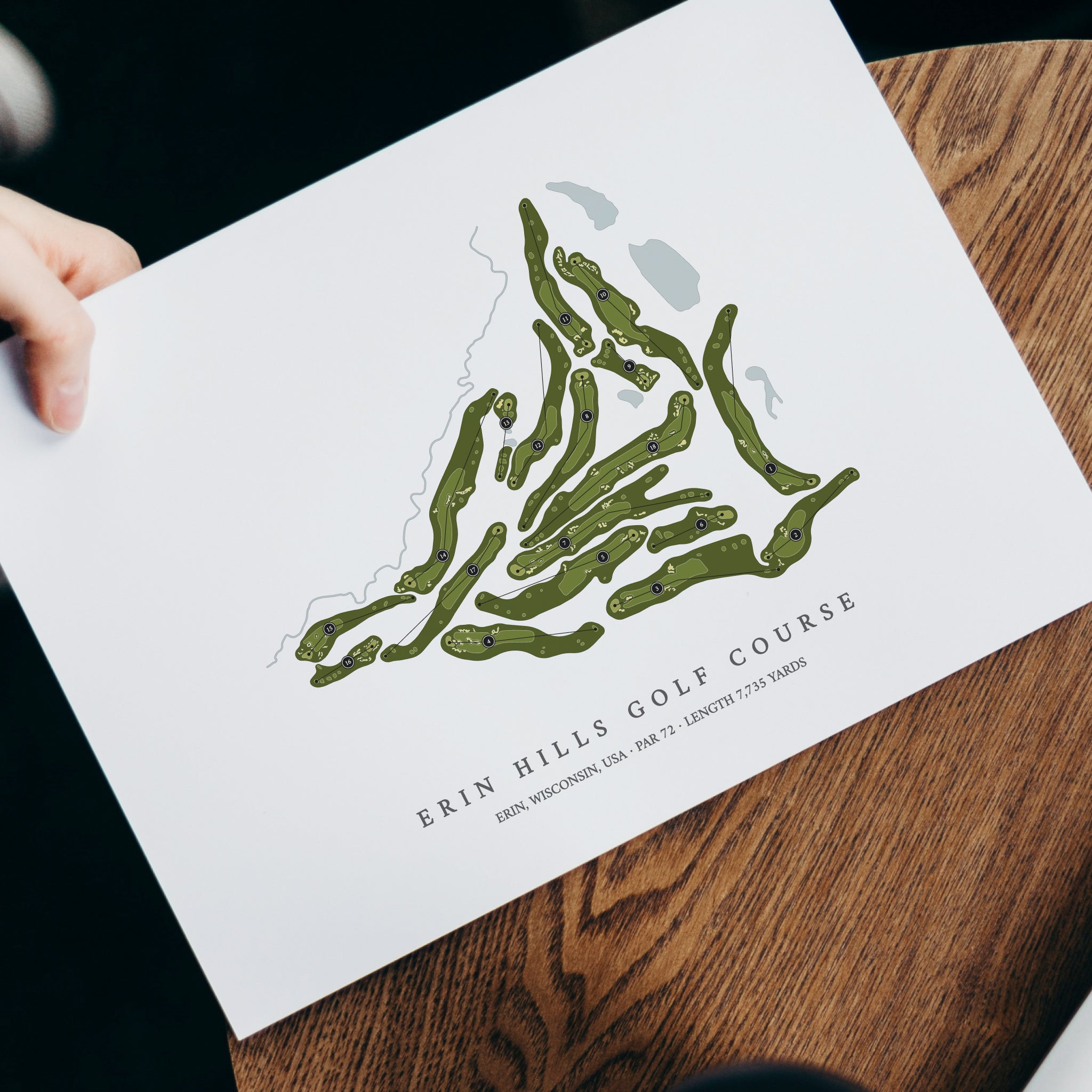 Erin Hills Golf Course| Golf Course Print | With Laptop 