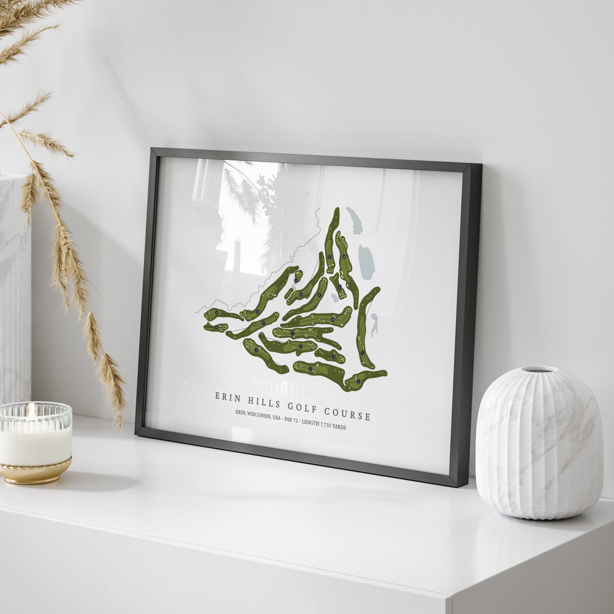 Erin Hills Golf Course | Golf Course Print | On Table 
