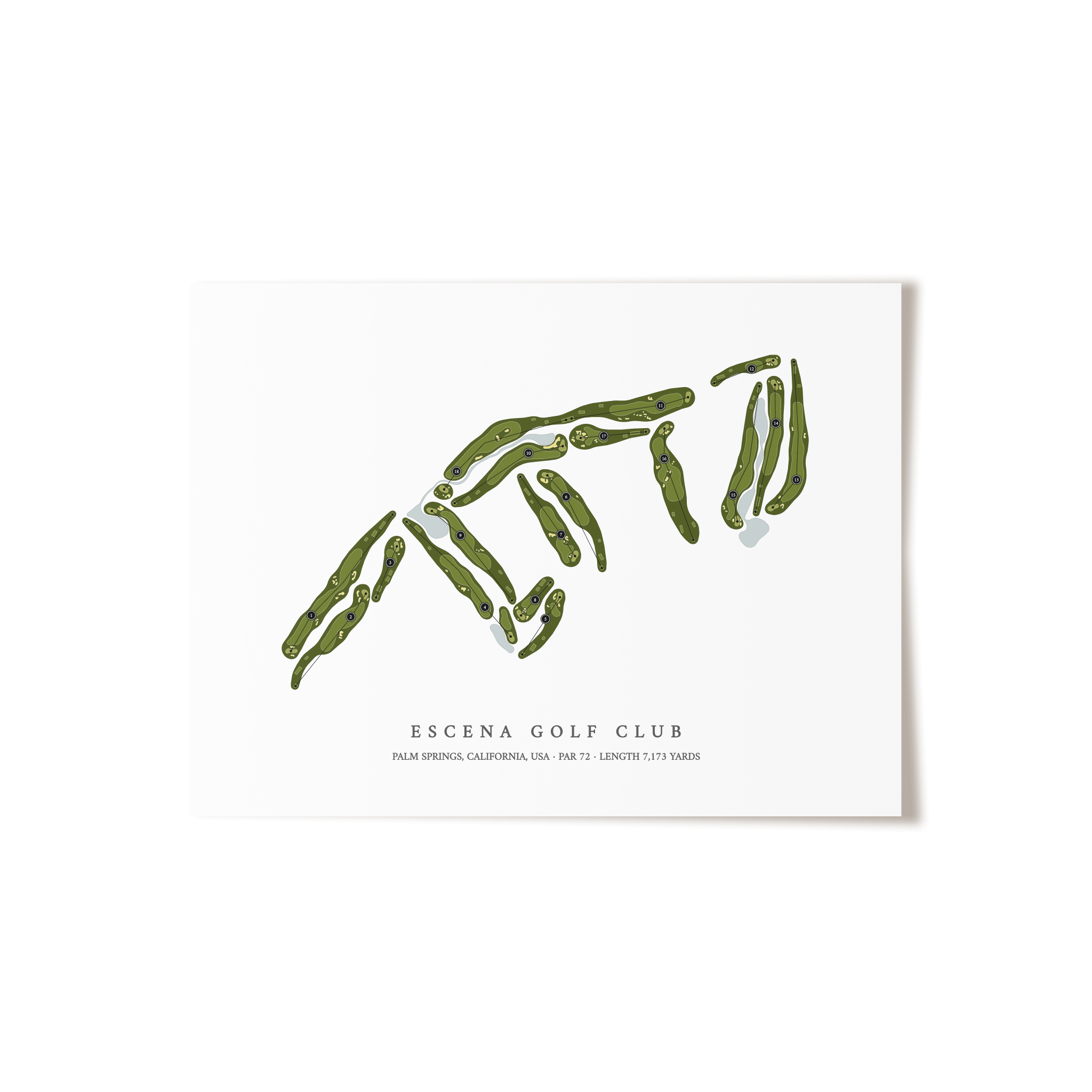 Escena Golf Club | Golf Course Map | Unframed 