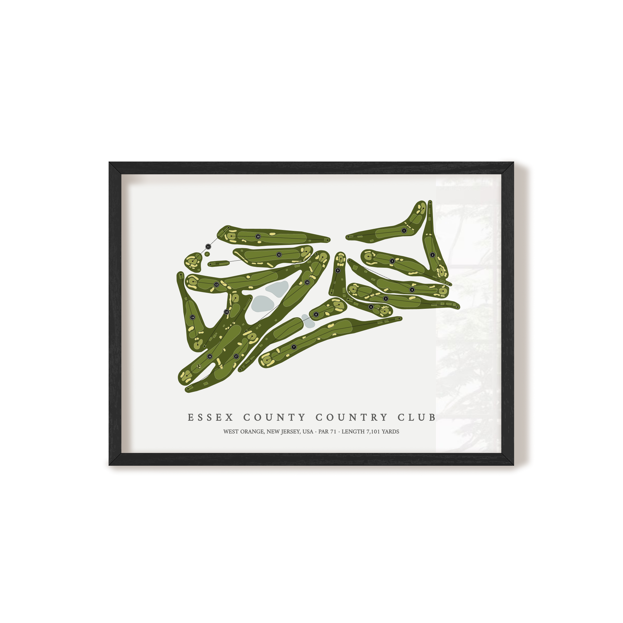 Essex County Country Club | Golf Course Map | Black Frame 