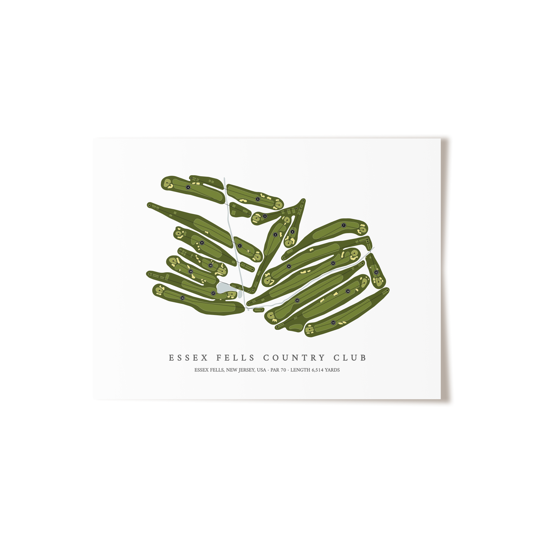 Essex Fells Country Club | Golf Course Map | Unframed 