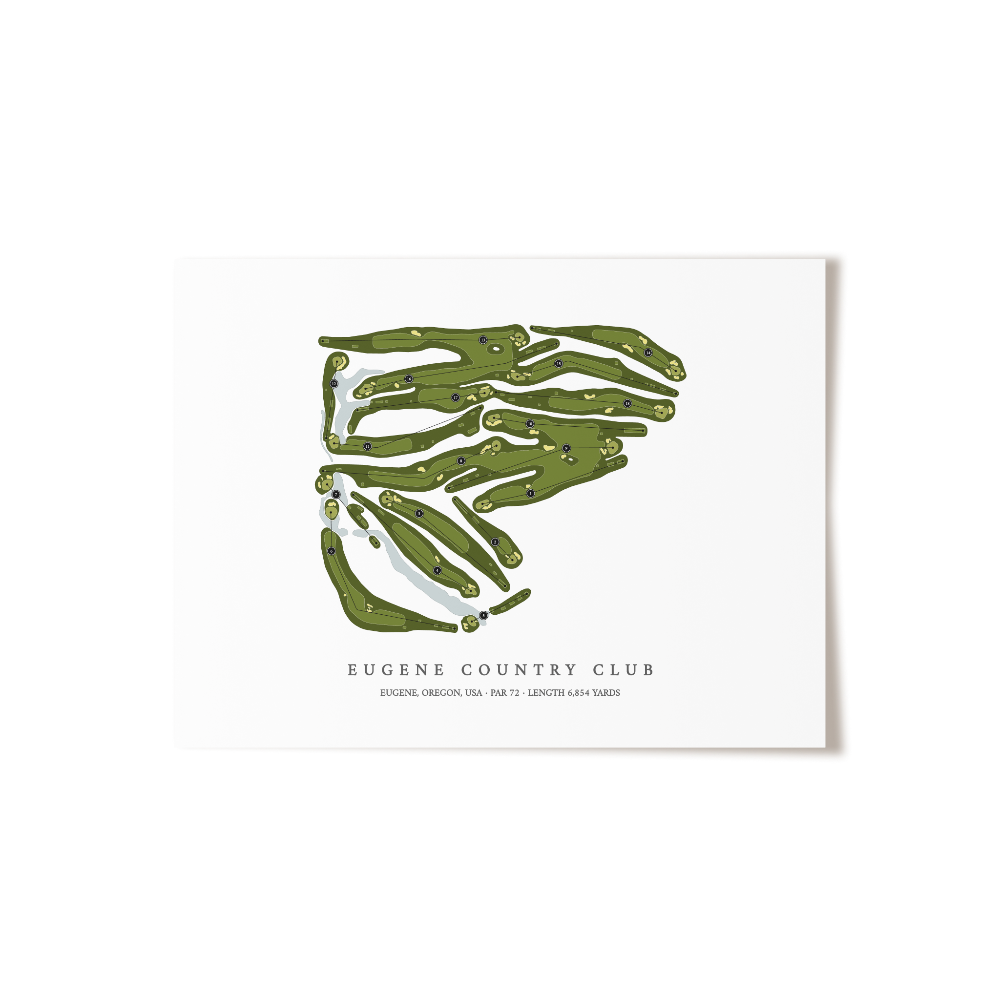Eugene Country Club | Golf Course Map | Unframed 