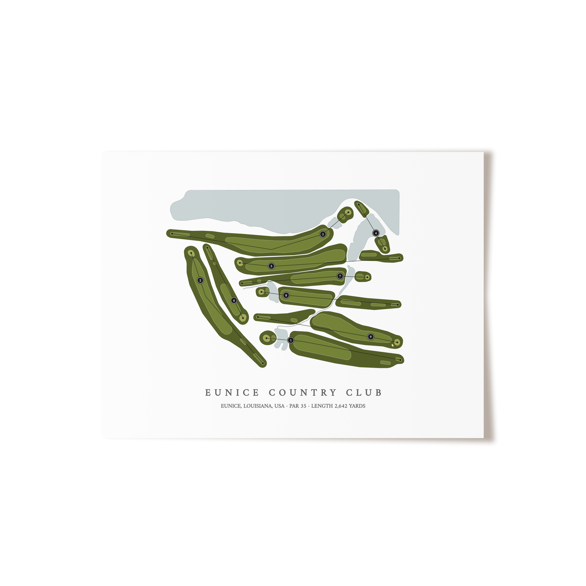 Eunice Country Club | Golf Course Map | Unframed 