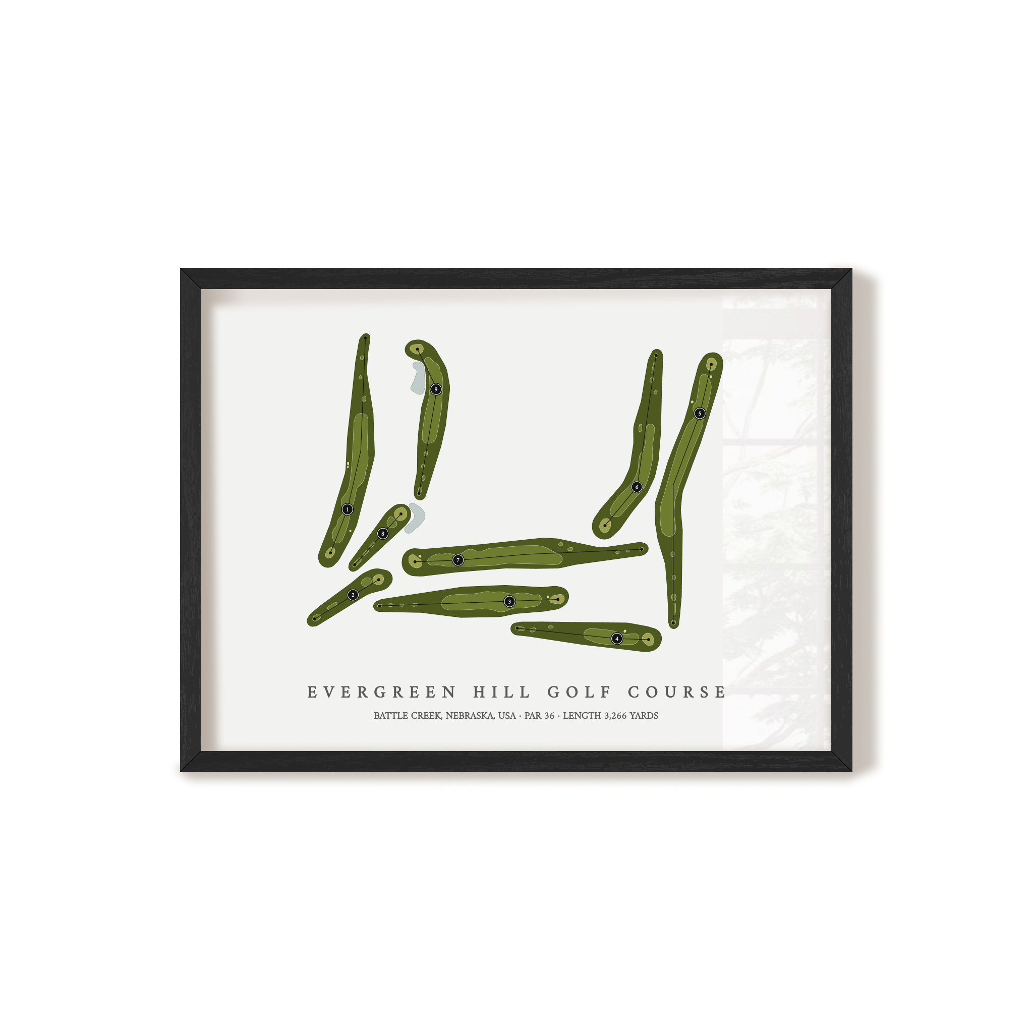 Evergreen Hill Golf Course | Golf Course Map | Black+Frame 