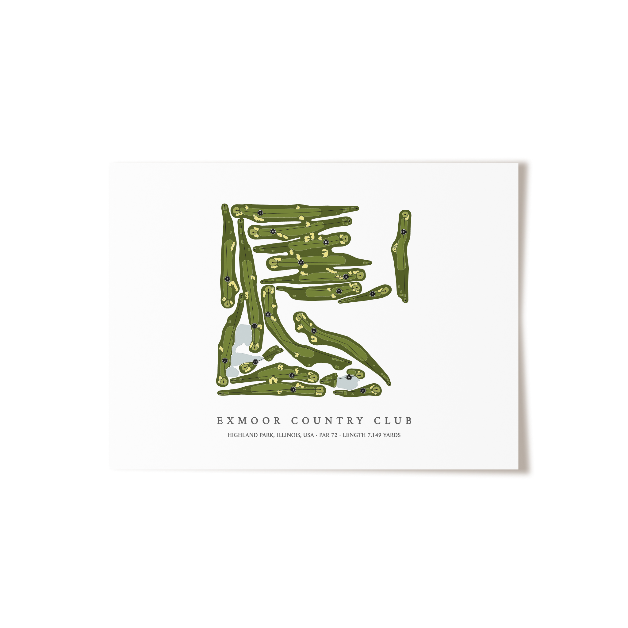 Exmoor Country Club | Golf Course Map | Unframed 