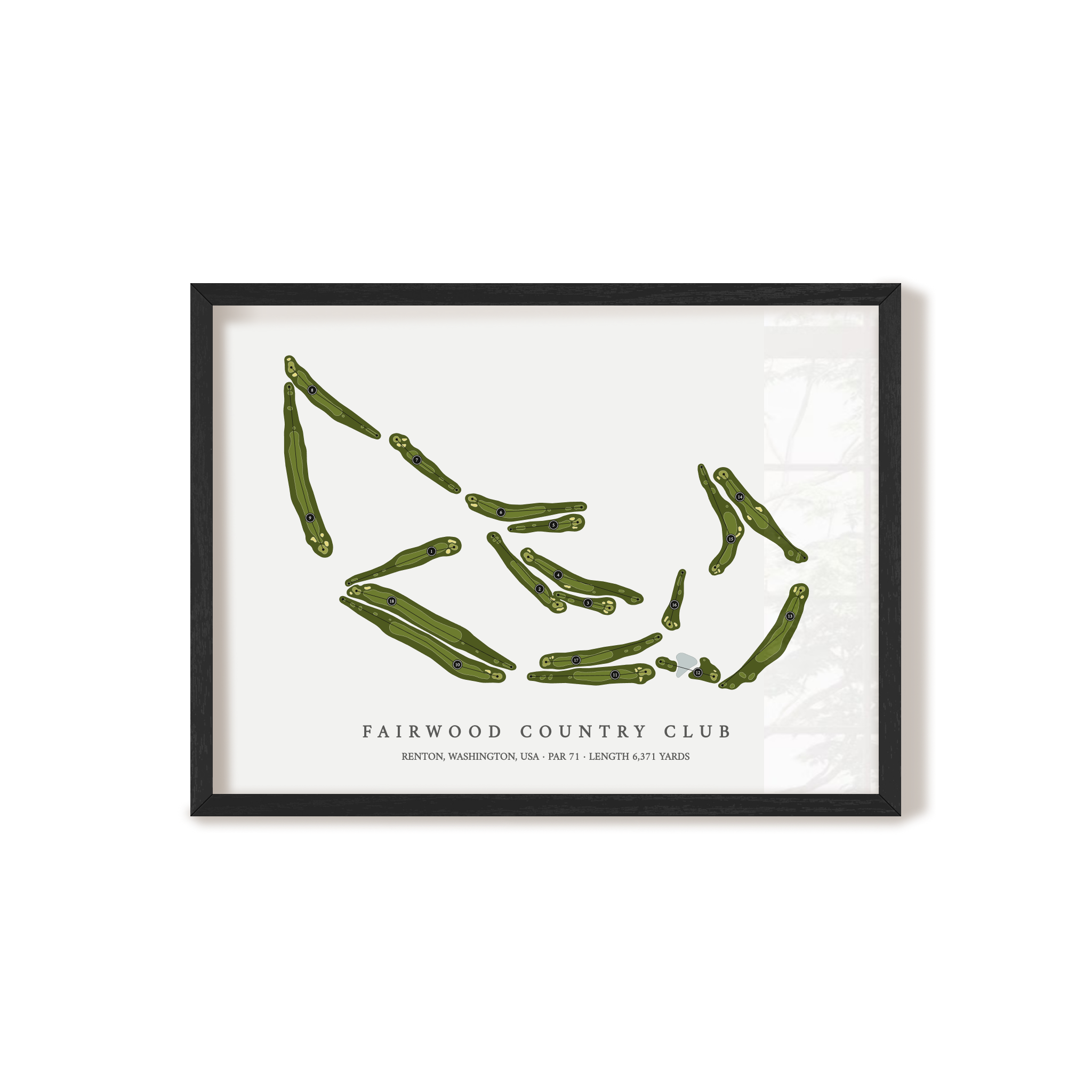 Fairwood Country Club | Golf Course Map | Black Frame 