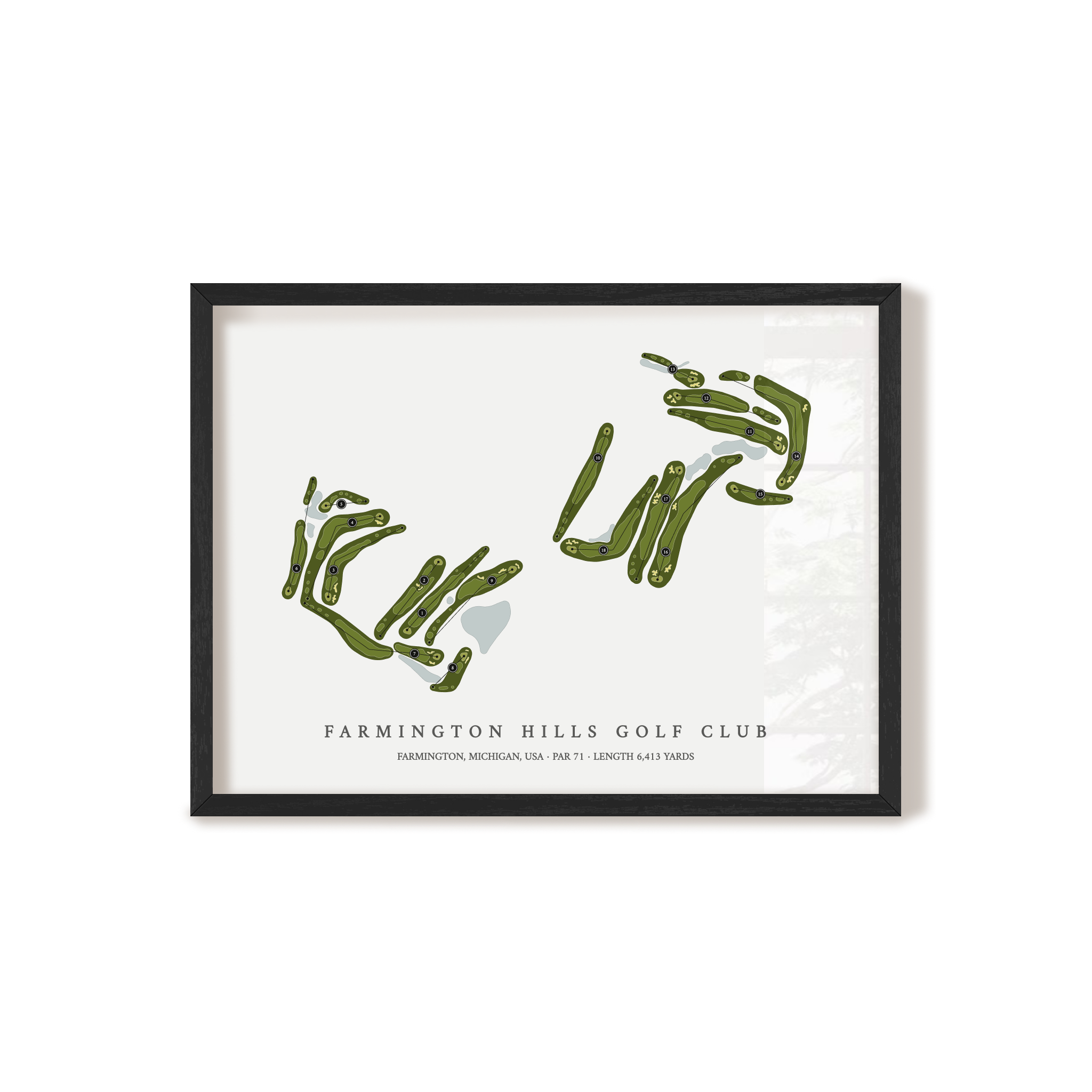Farmington Hills Golf Club | Golf Course Map | Black+Frame 
