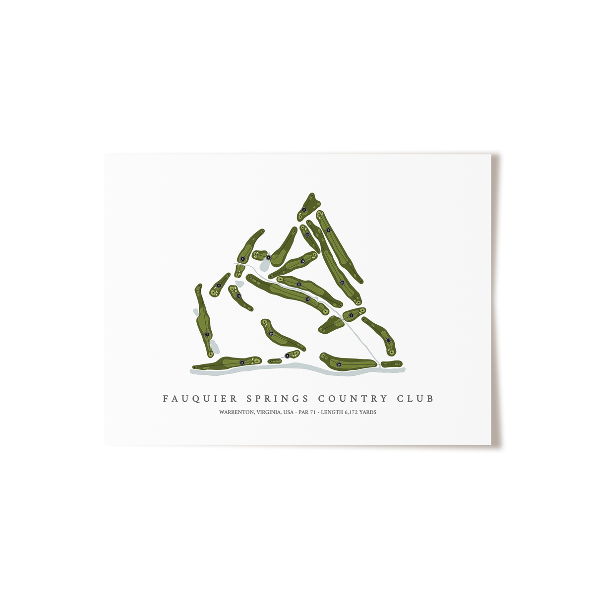 Fauquier Springs Country Club | Golf Course Map | Unframed 