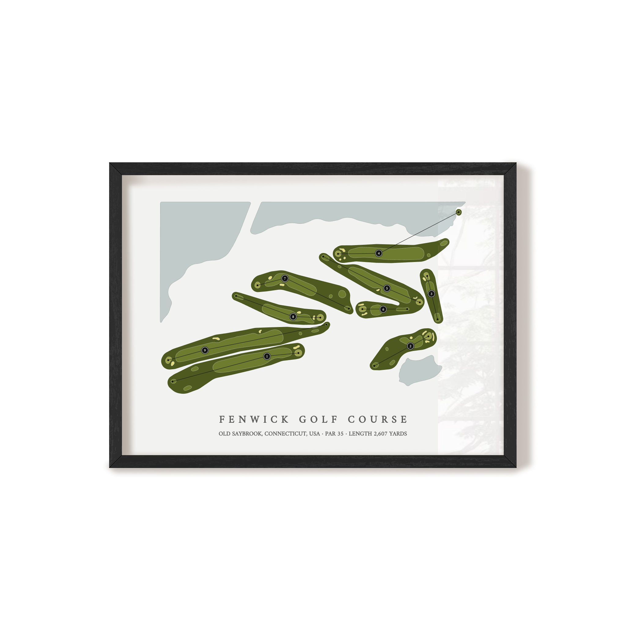 Fenwick Golf Course | Golf Course Map | Black Frame 