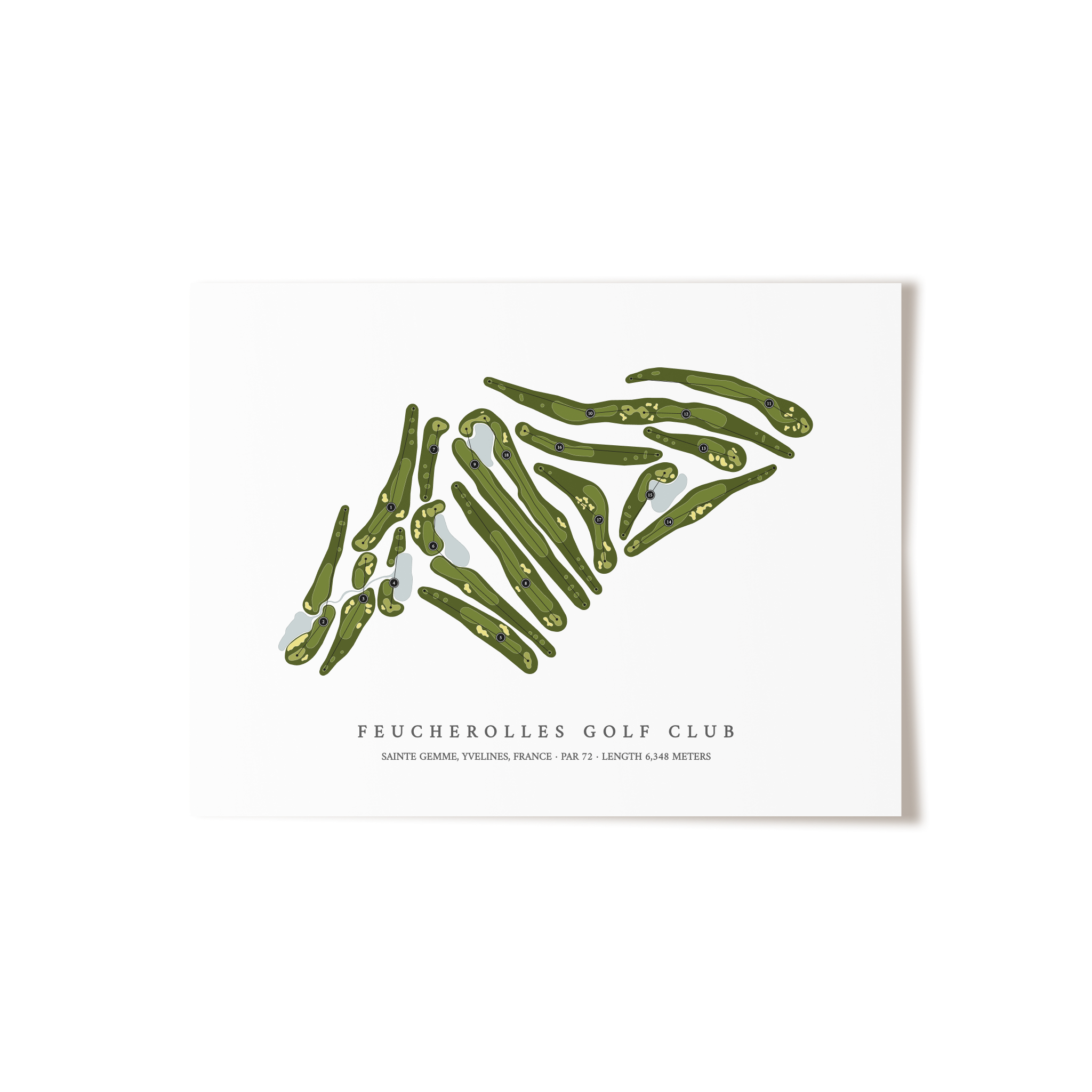 Feucherolles Golf Club | Golf Course Map | Unframed 