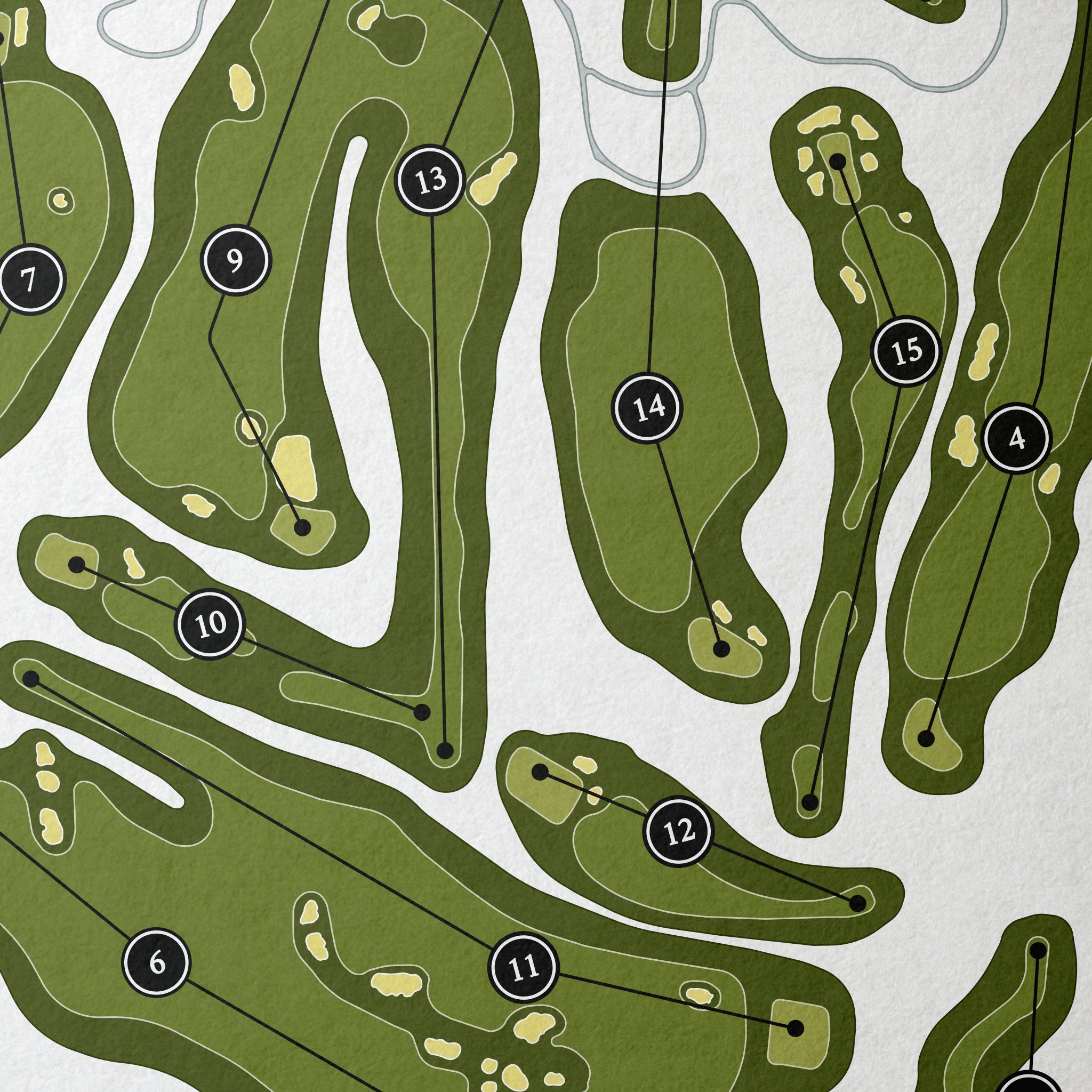 Fields Ranch - West Course | Golf Course Print | Close Up 