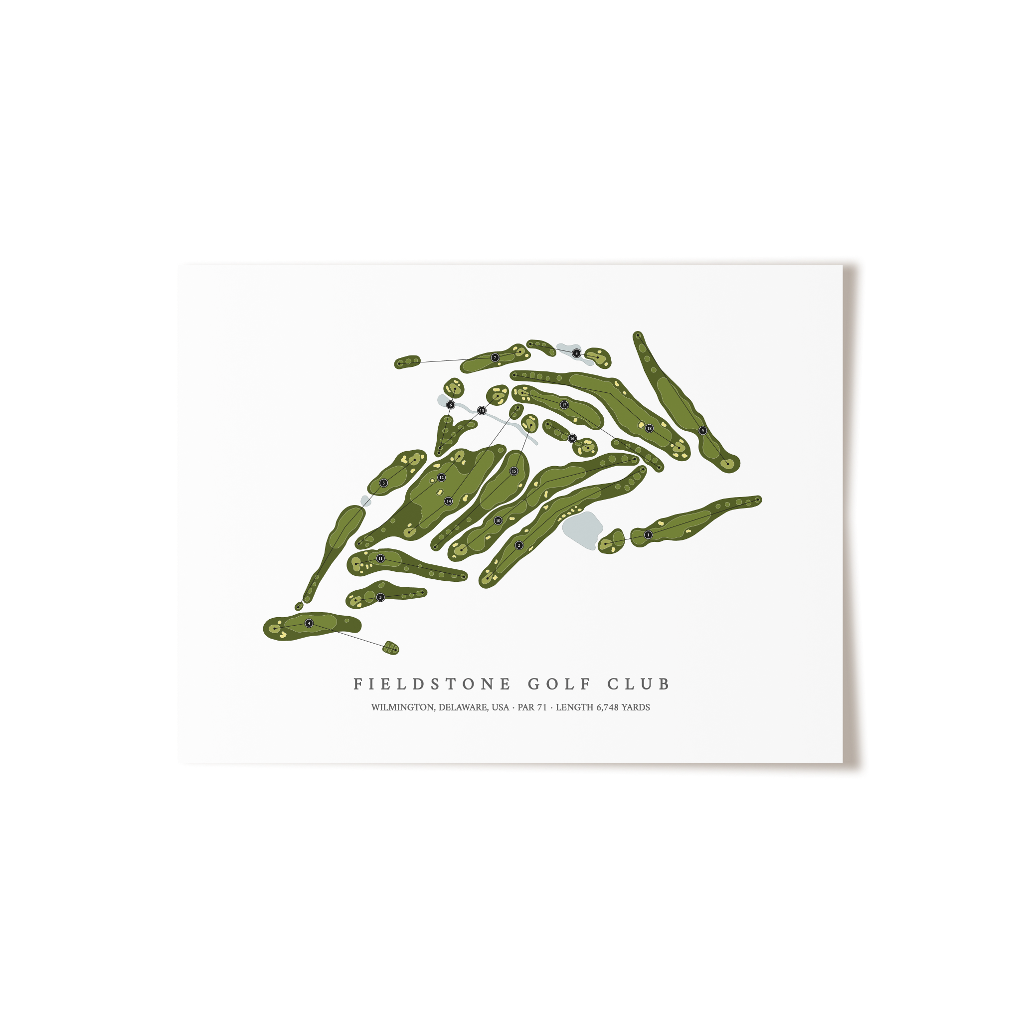 Fieldstone Golf Club | Golf Course Map | Unframed 