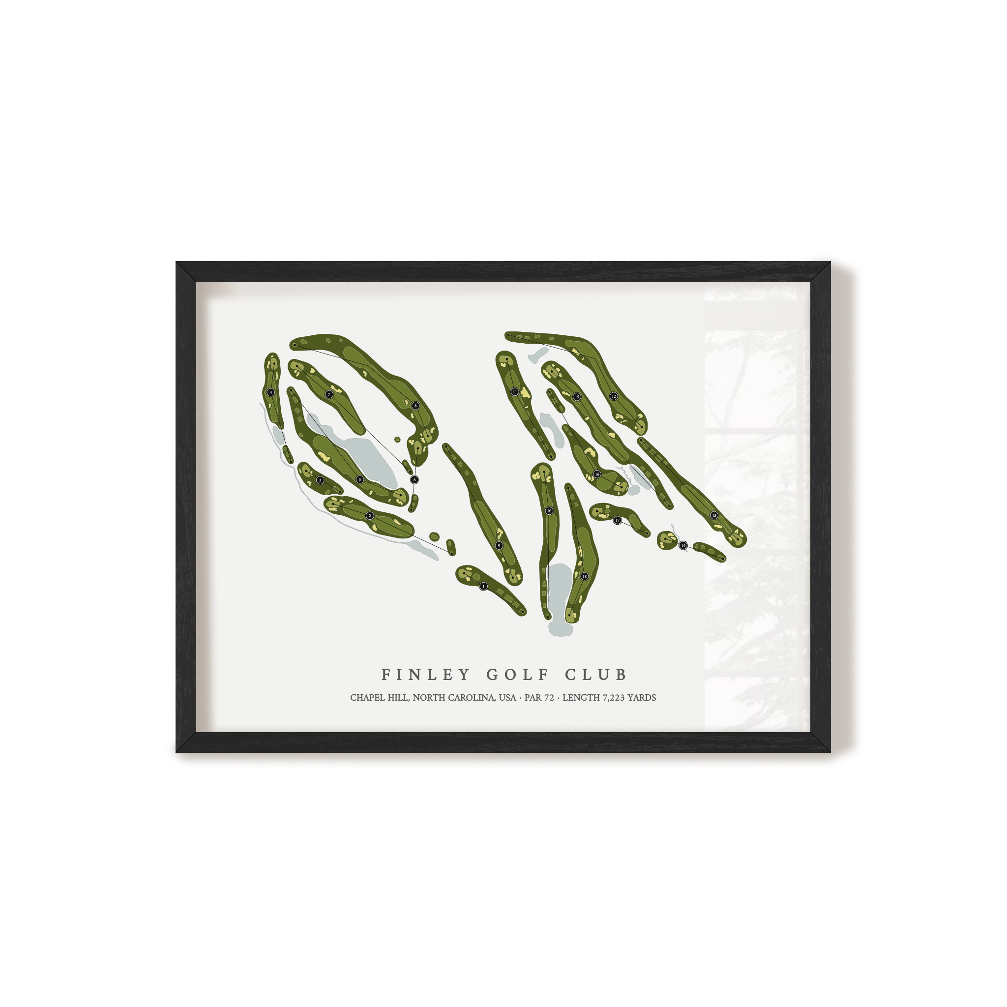 Finley Golf Club | Golf Course Map | Black Frame 