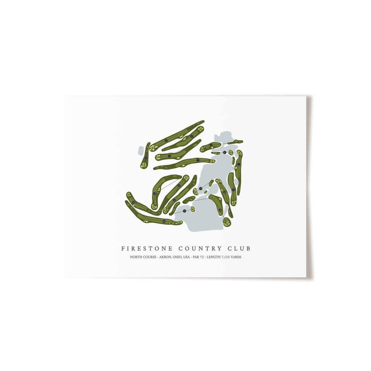 Firestone Country Club - North Course | Golf Course Map | Unframed