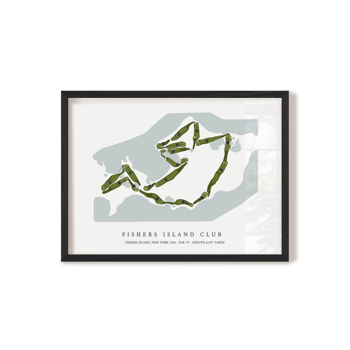 Fishers Island Club | Golf Course Print | Black Frame