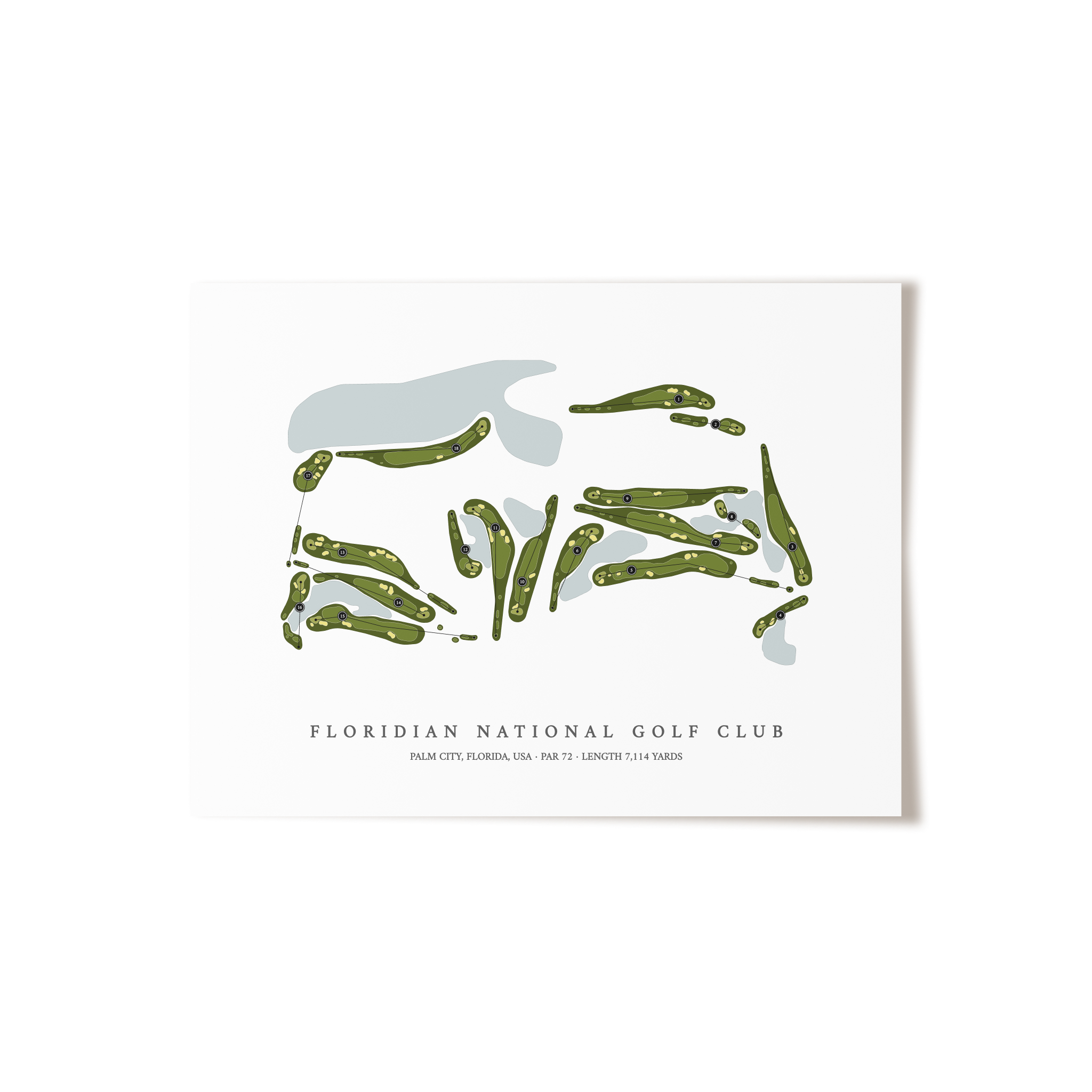 Floridian National Golf Club | Golf Course Map | Unframed 