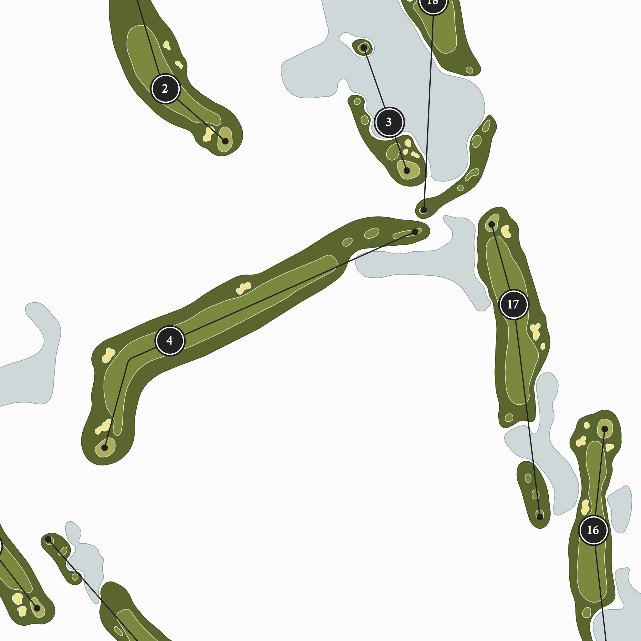 Ford's Colony Country Club - Blackheath Course| Golf Course Print | Close Up With Hole Numbers #hole numbers_yes