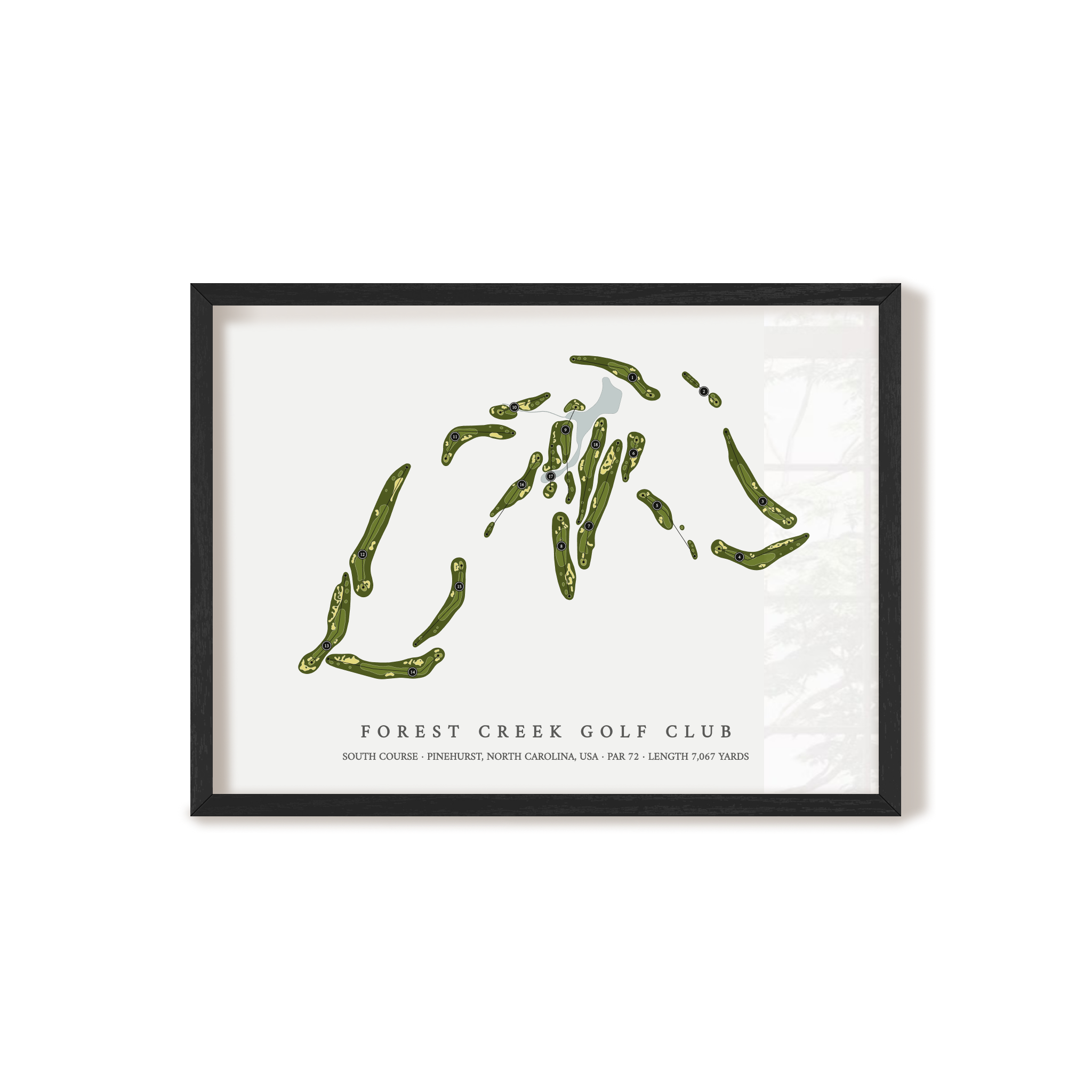 Forest Creek Golf Club - South Course | Golf Course Map | Black Frame 