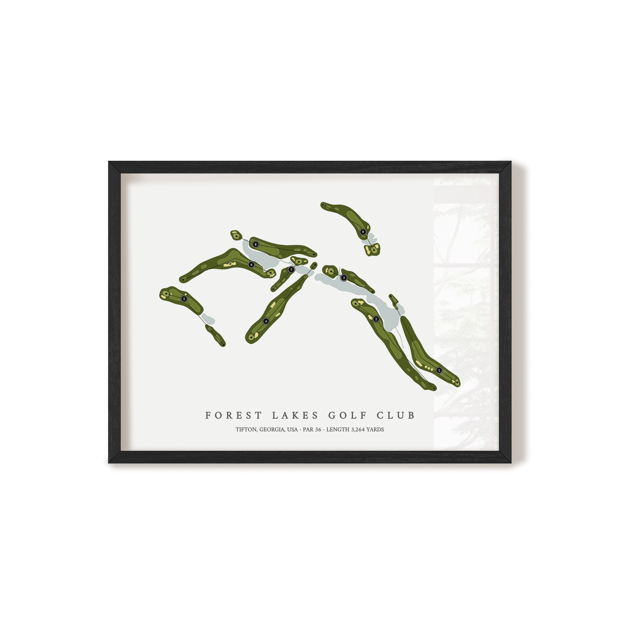 Forest Lakes Golf Club | Golf Course Map | Black Frame 