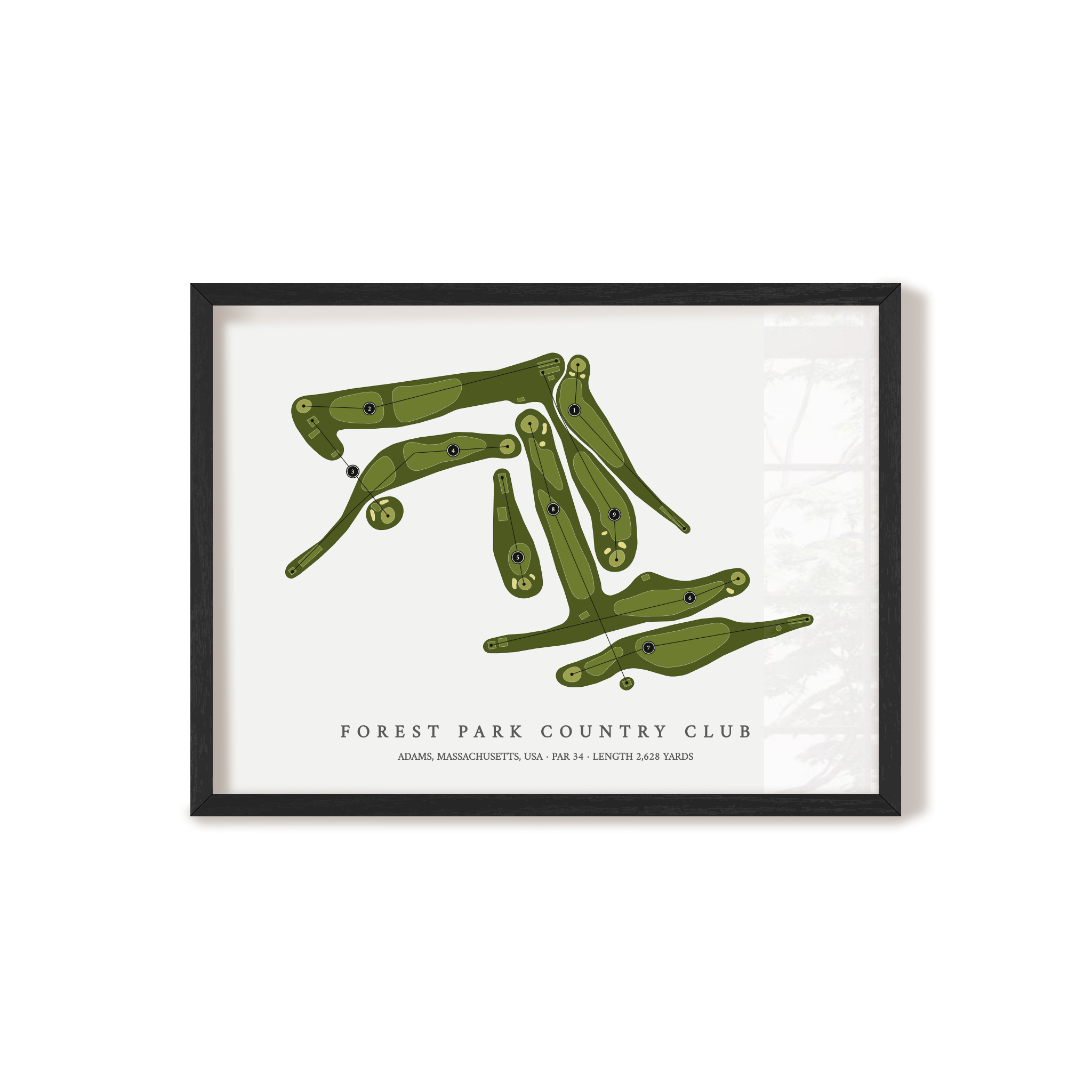 Forest Park Country Club | Golf Course Map | Black Frame 
