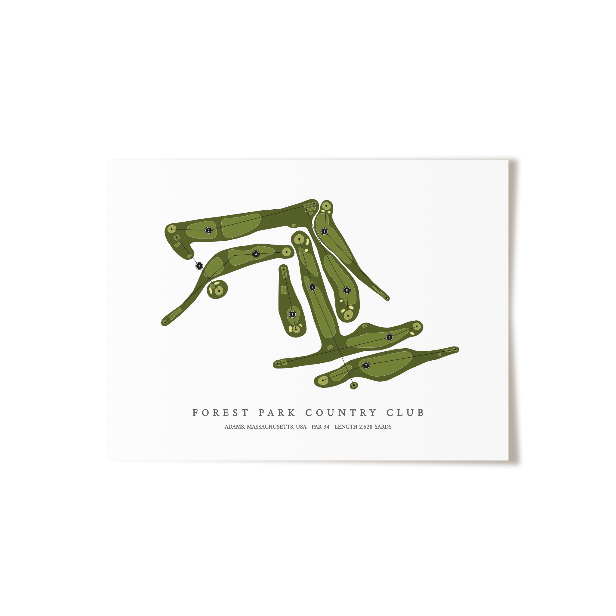 Forest Park Country Club | Golf Course Map | Unframed 